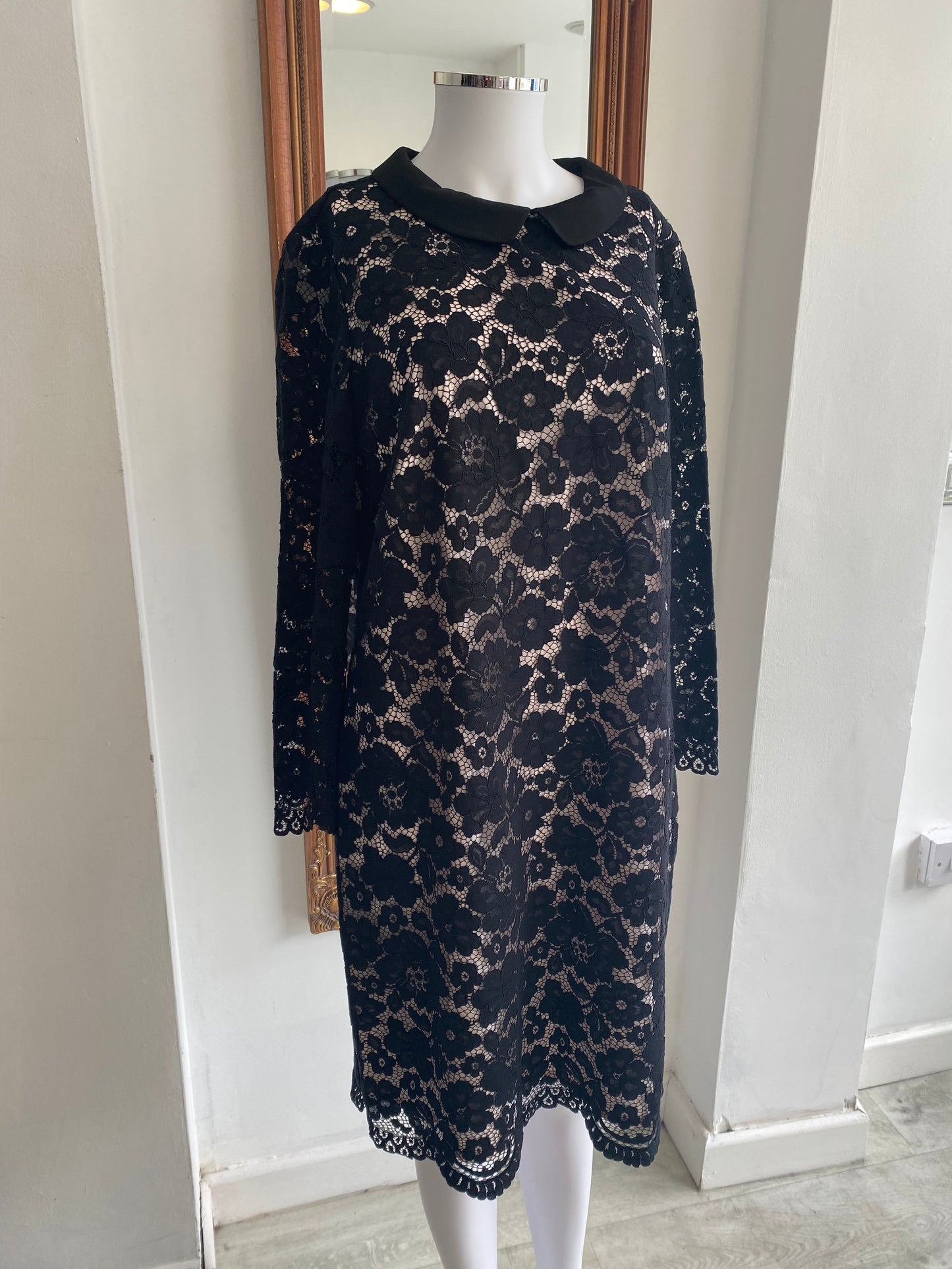 Ted Baker black lace dress size 12