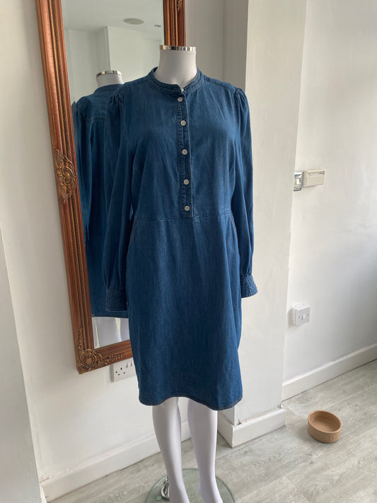 Boden Blue Cotton Dress Size 14 R
