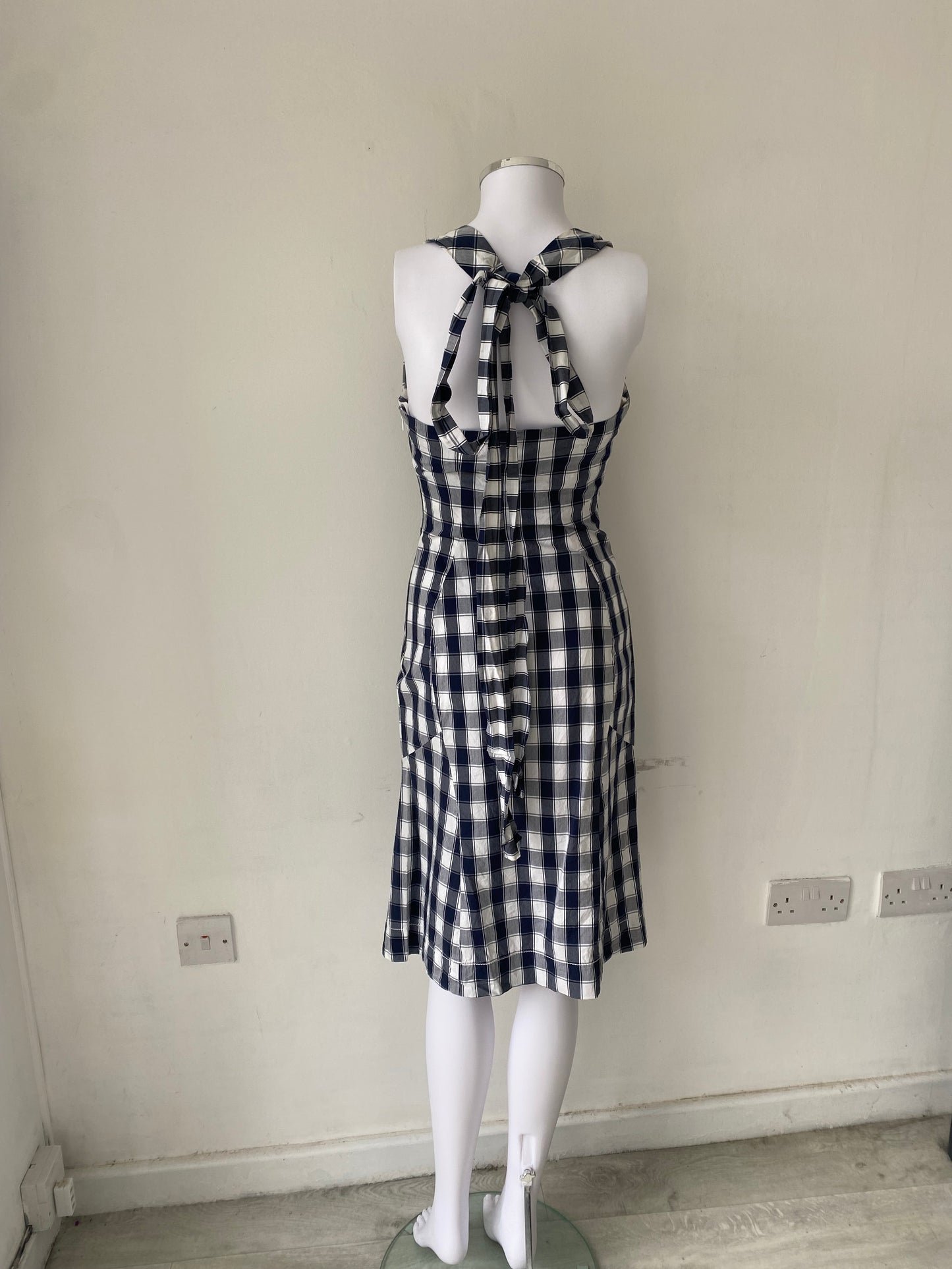 Vivienne Westwood Red Label Plaid Checked Halter Tie Dress Size 40 8-10