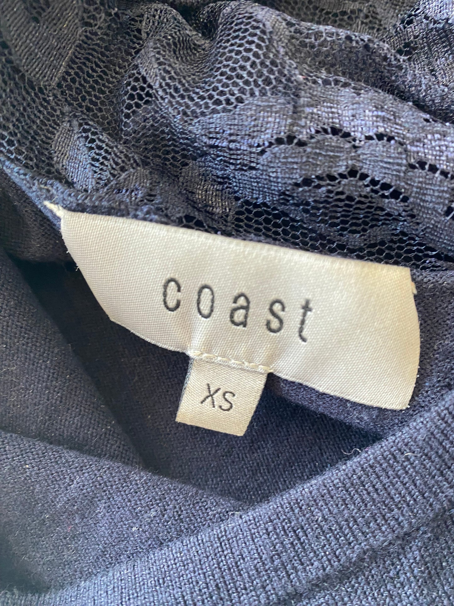 Coast navy knitted top with lace size 8