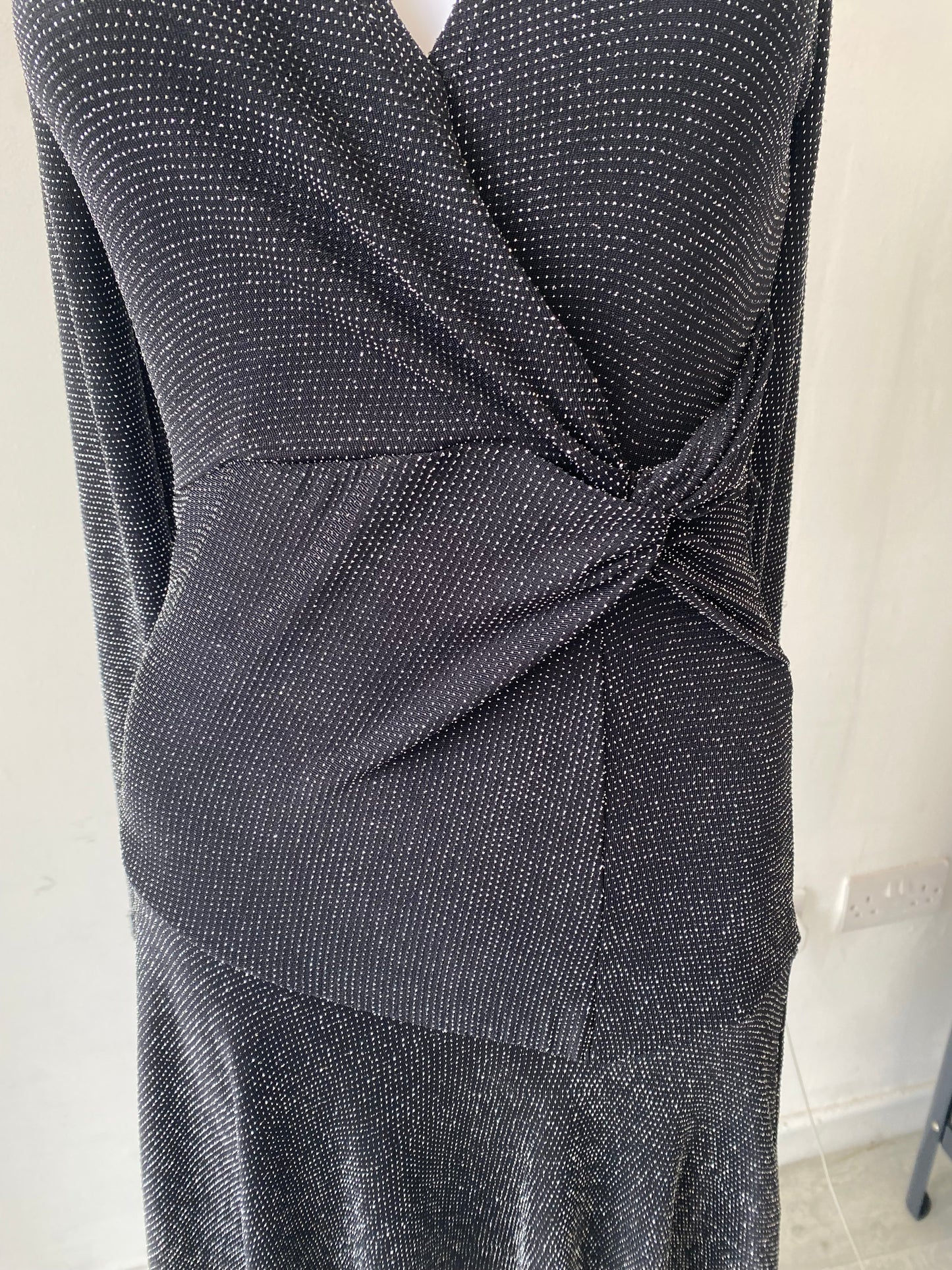 Lipsy Black Sparkle Dress Size 8