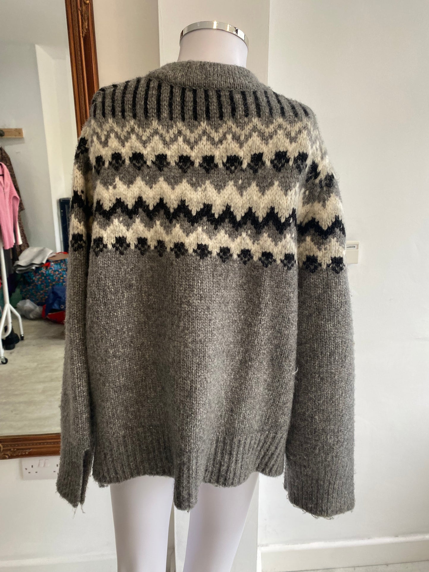Zara grey fairisle jumper size 10