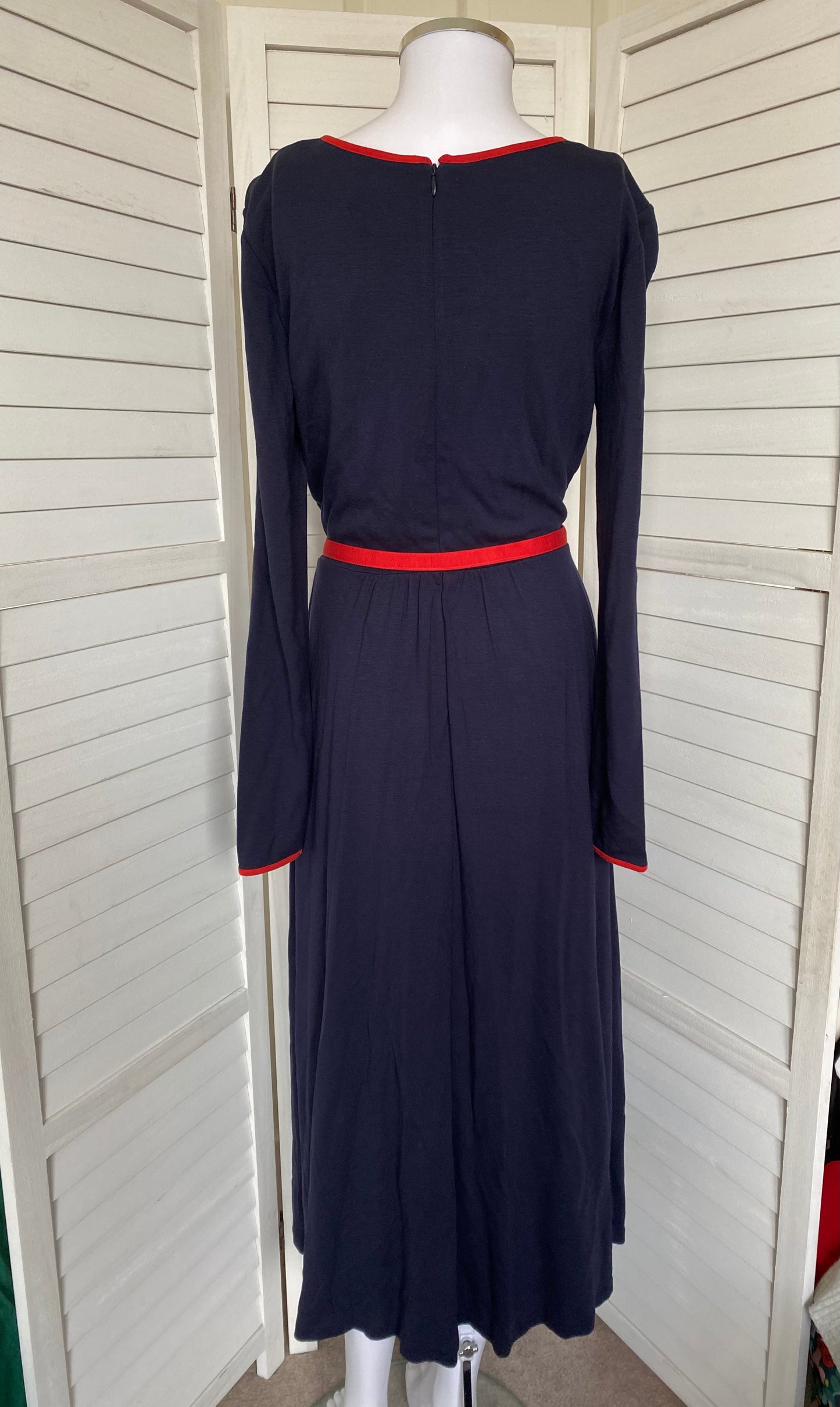 Boden navy Elsie dress size 12 L brand new
