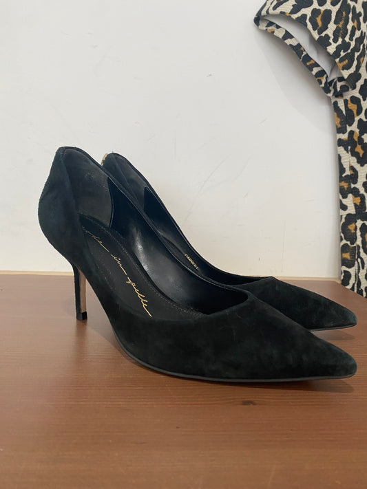 Moda in Pelle black suede heels with zips size 4