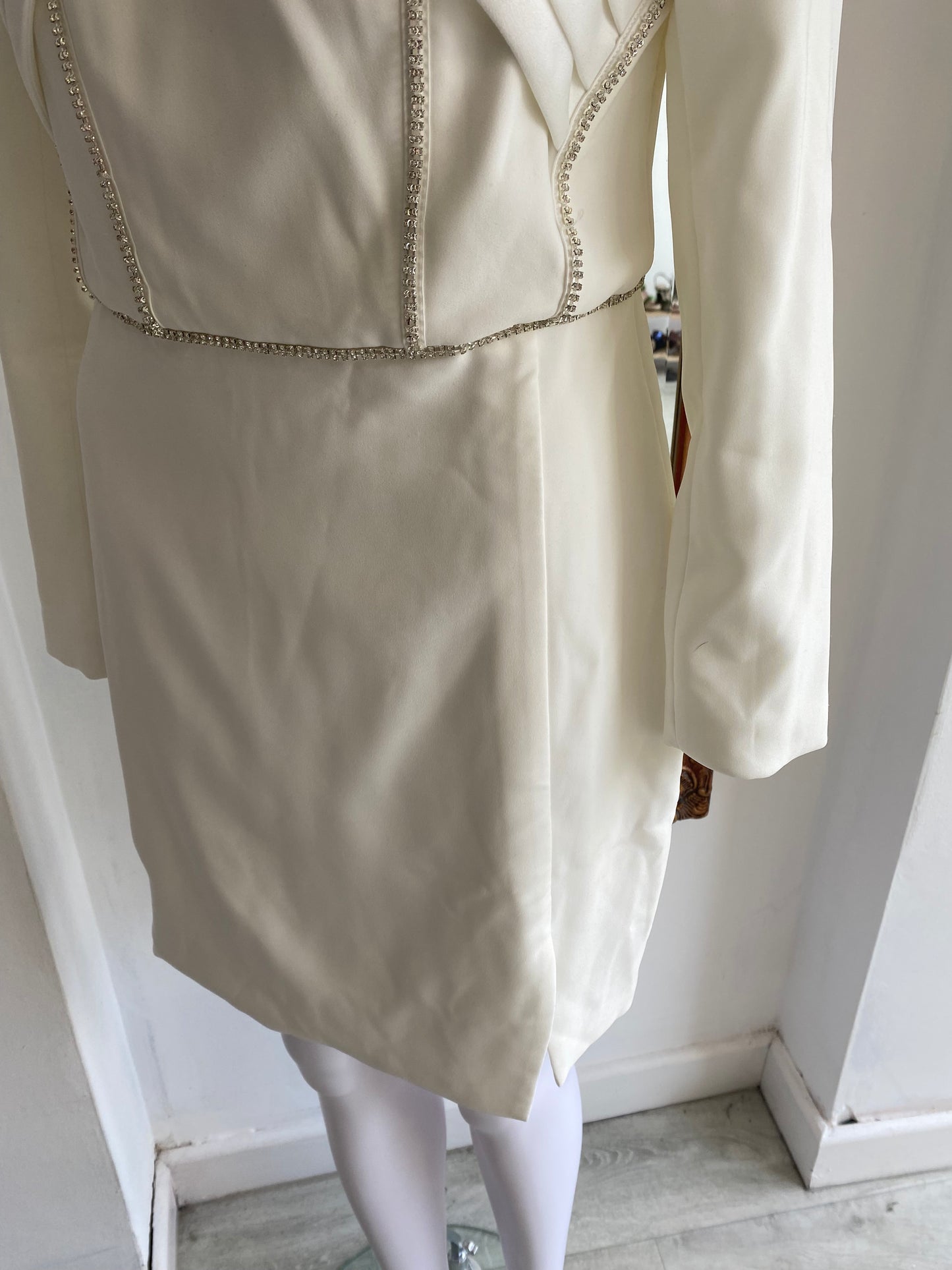 Lavish Alice White Blazer Liberty Dress with Diamante Detailing Size 12