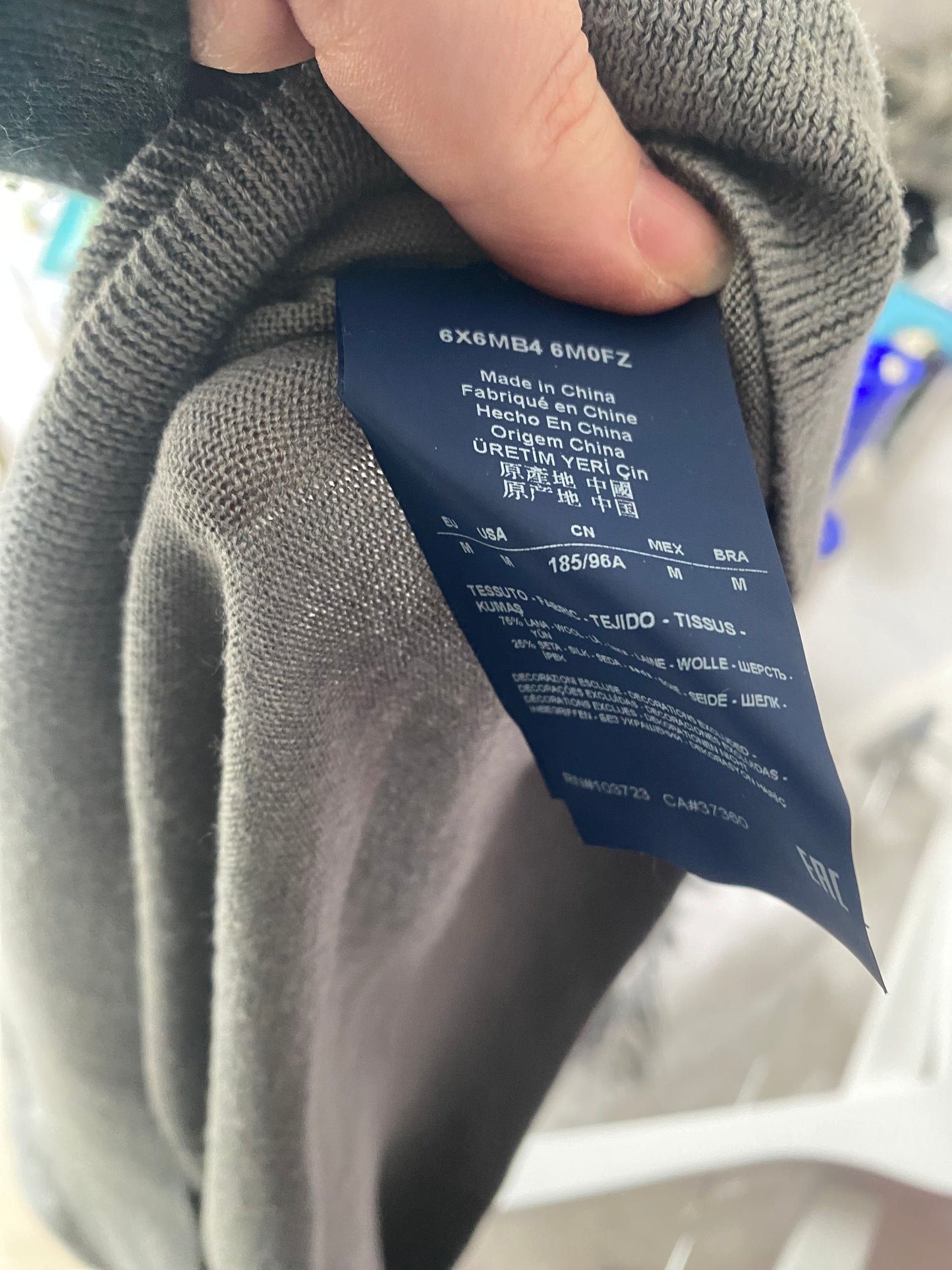 Armani Jeans Grey Wool and Silk Jumper Size Medium