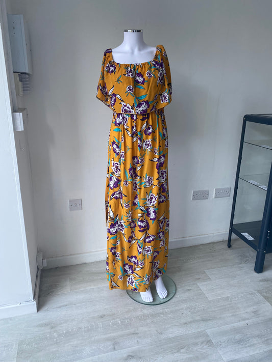 Girls on Film Yellow Floral Maxi Dress Size 16