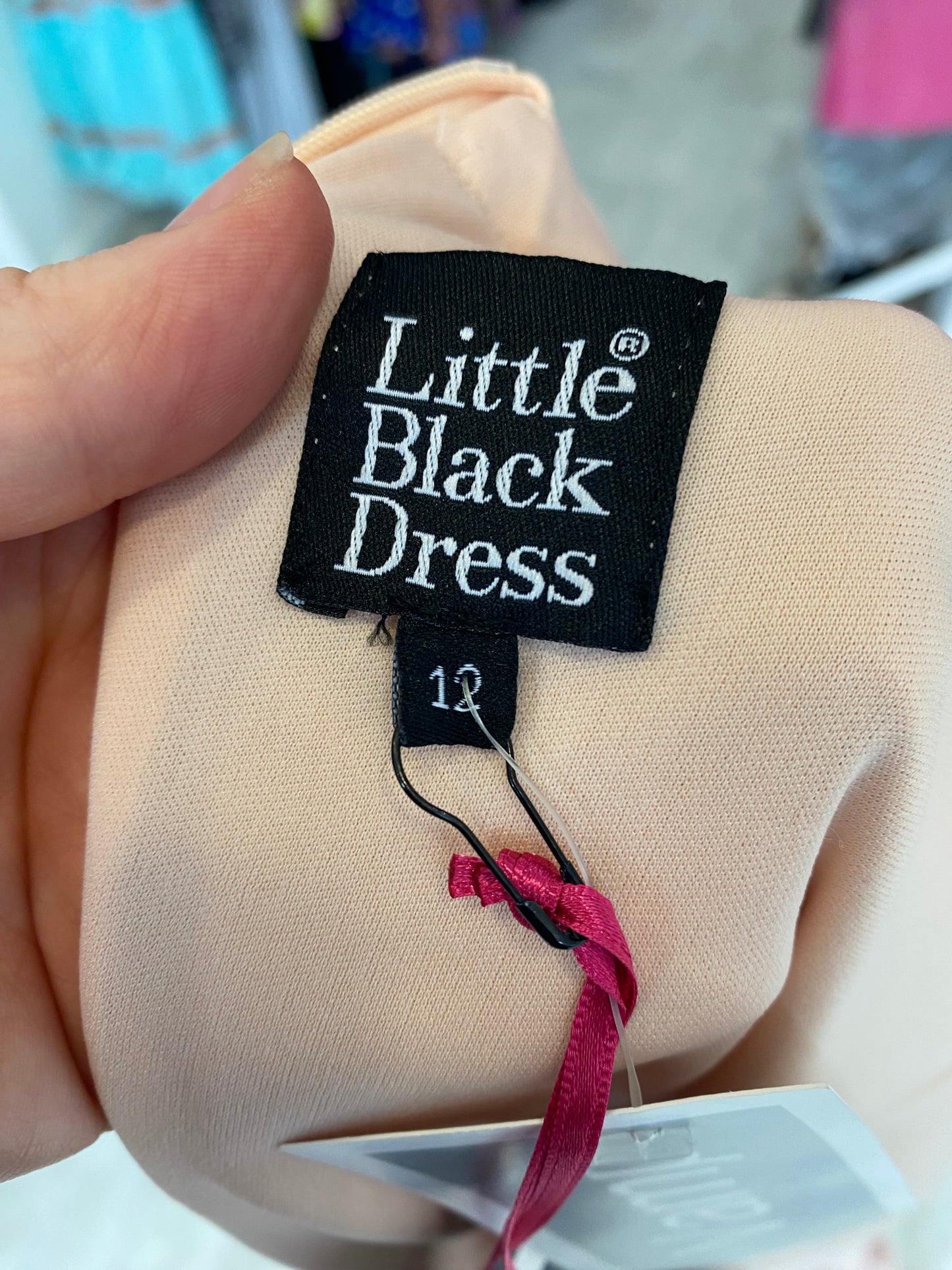Little Black Dress Beige Tulle Flower Dress Size 14