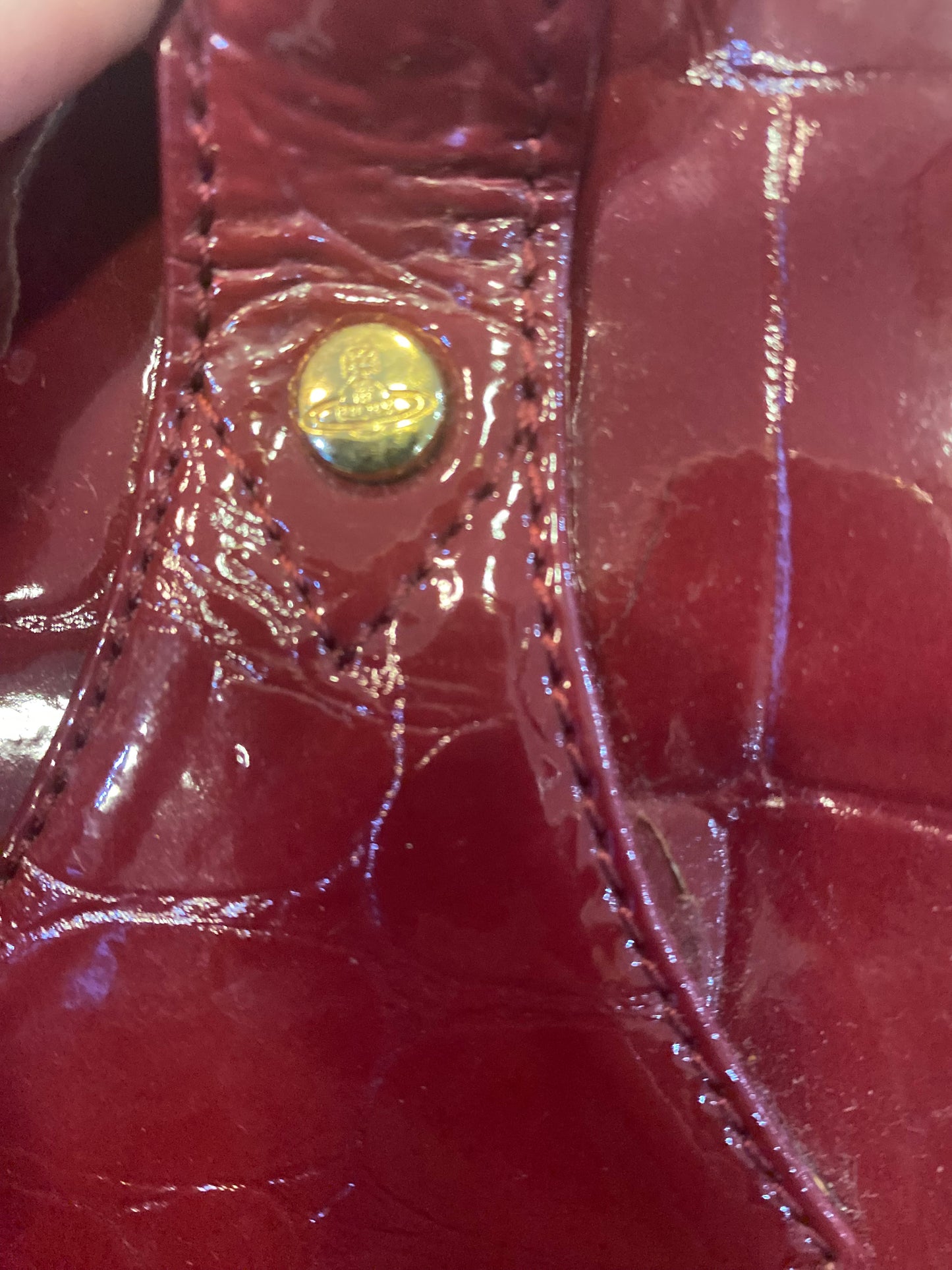 Vivienne Westwood Red Patent Leather Crimson Handbag with Dust at