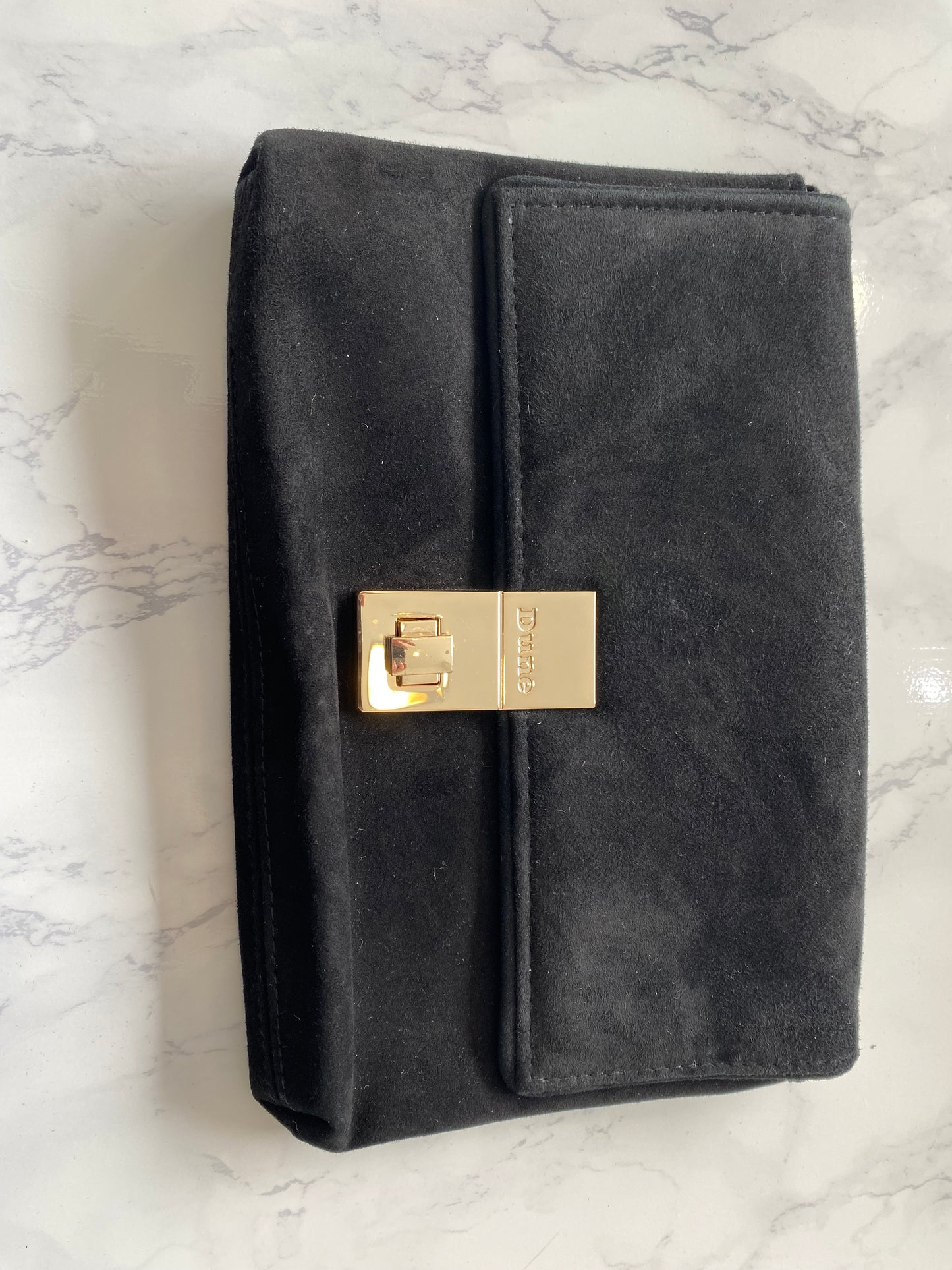 Dune Black Suede Handbag