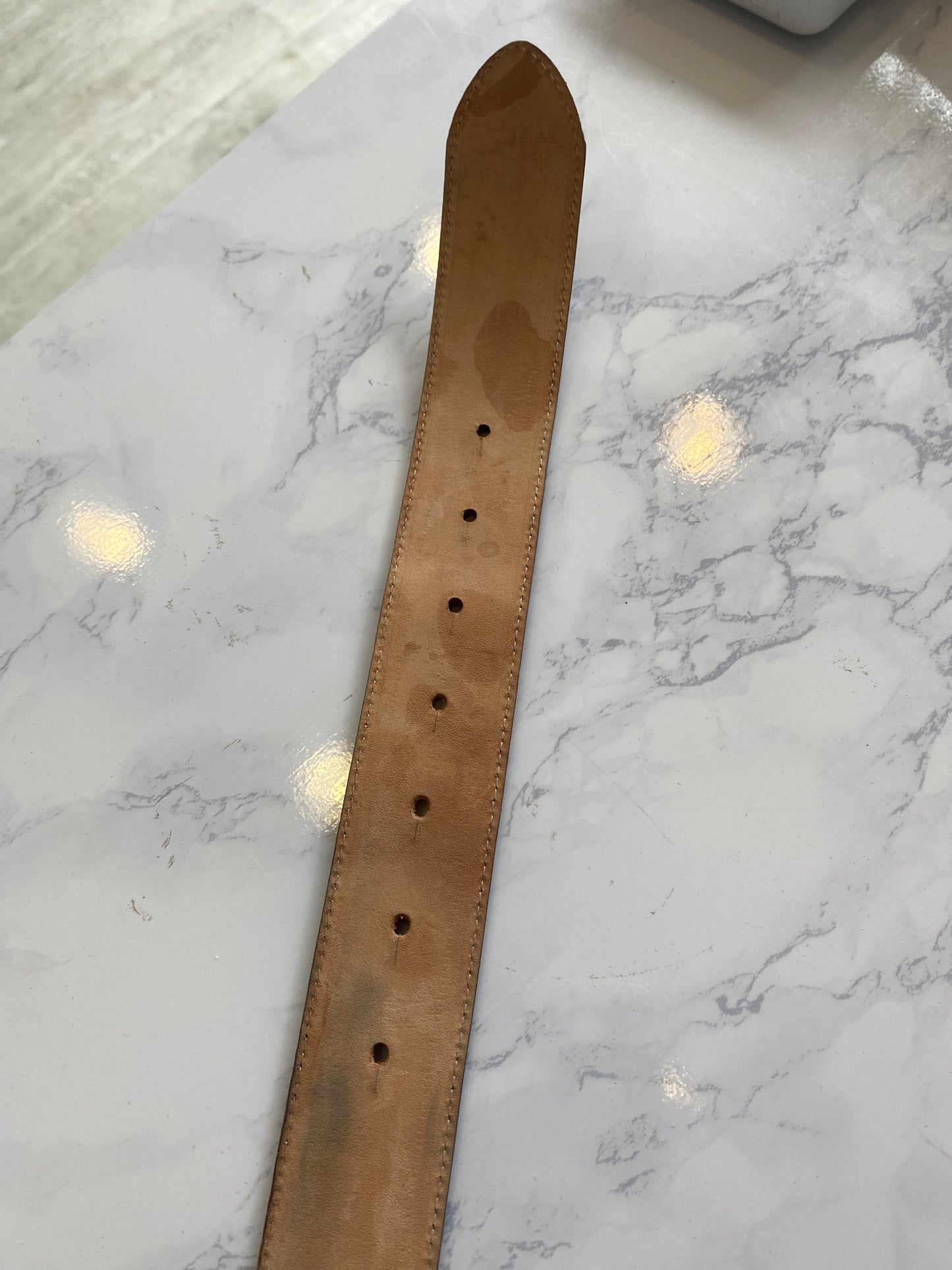 Holland Cooper Tan Croc Leather Belt with Box