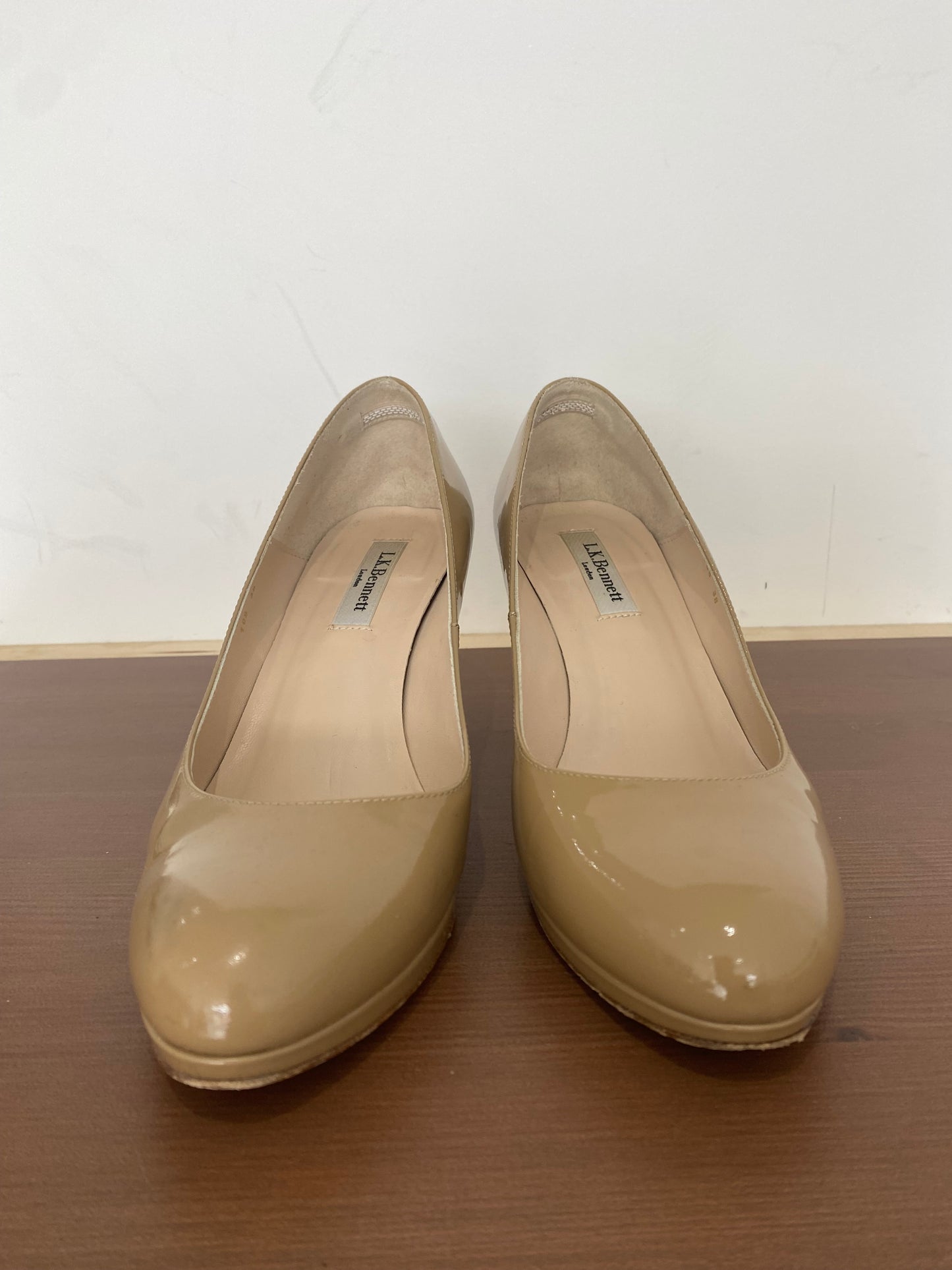 LK Bennett Beige Patent Court Shoes Size 5