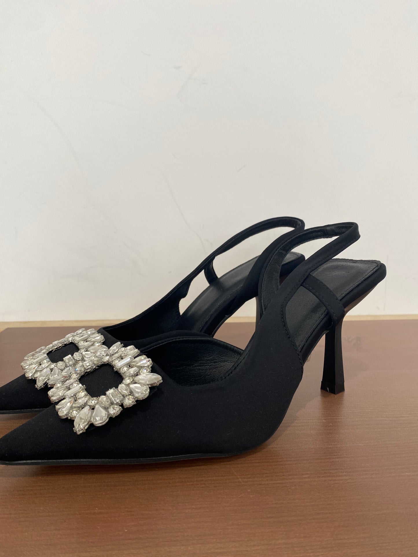 Black Shoes with Diamante Detailing Size 5