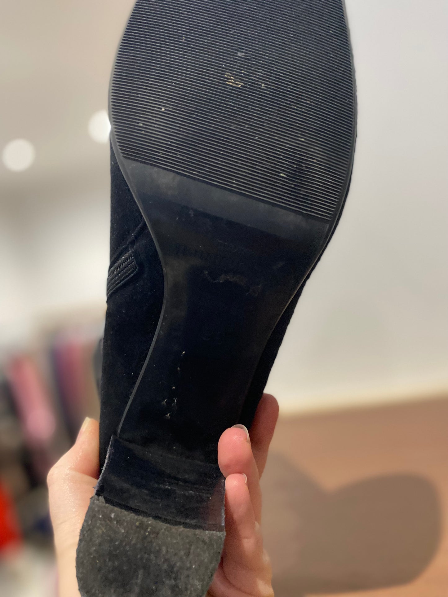 LK Bennett Black Suede Heeled Boots Size 5