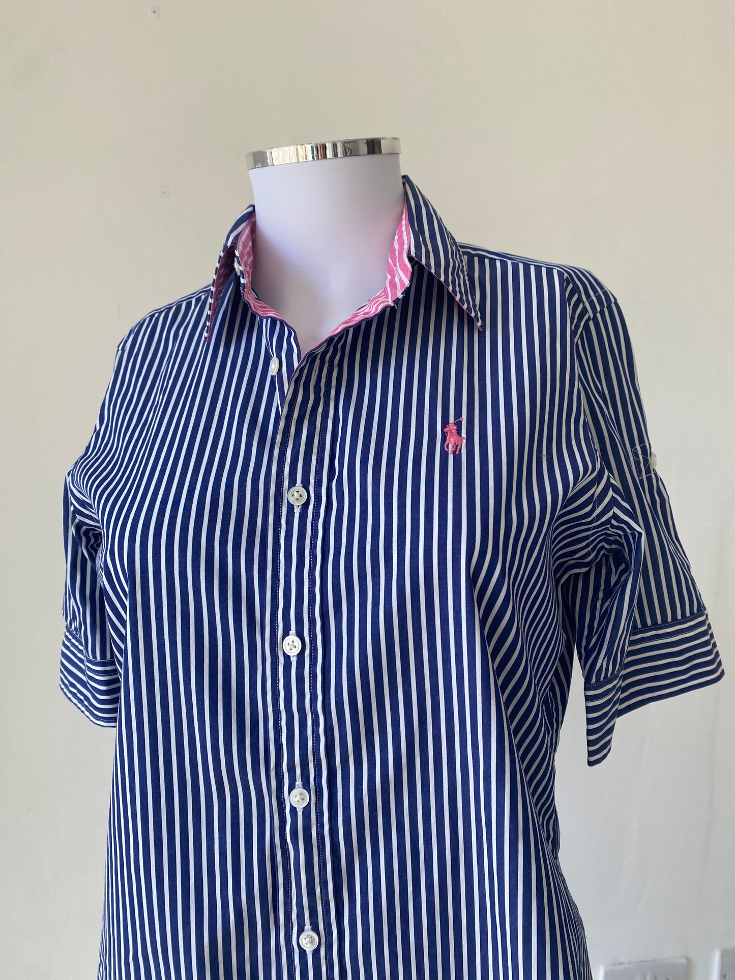 Ralph Lauren Sport Striped Shirt Blue/Pink Size 8-10