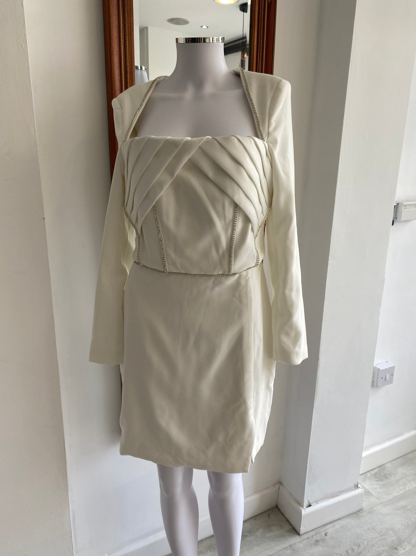 Lavish Alice White Blazer Liberty Dress with Diamante Detailing Size 12