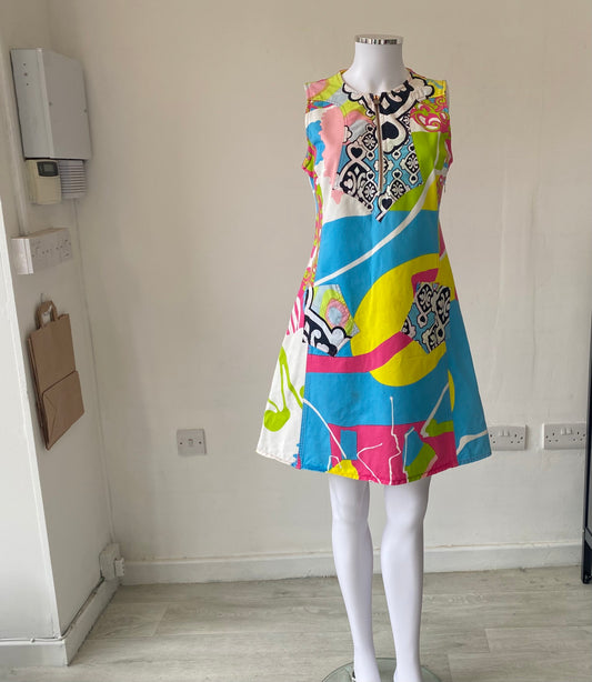 Christian Lacroix Denim Patterned Dress Size 10-12