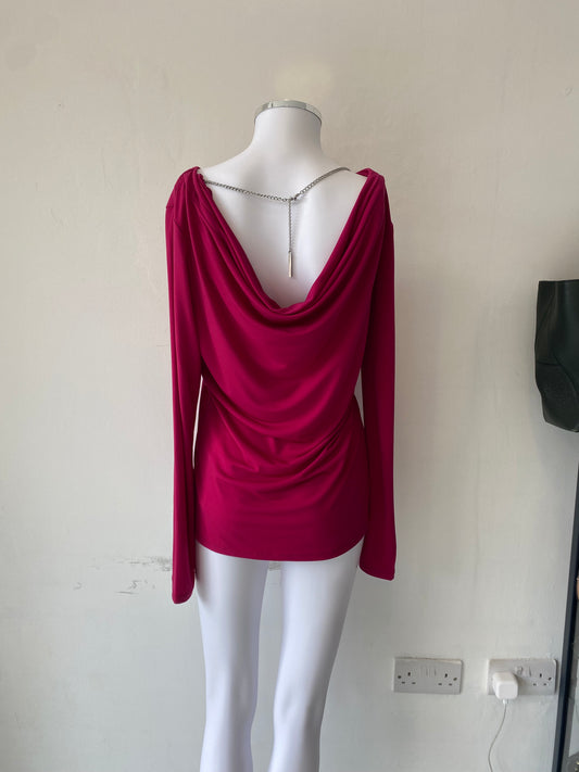 Michael Kors Pink Top with Chain Detail Size 8-10