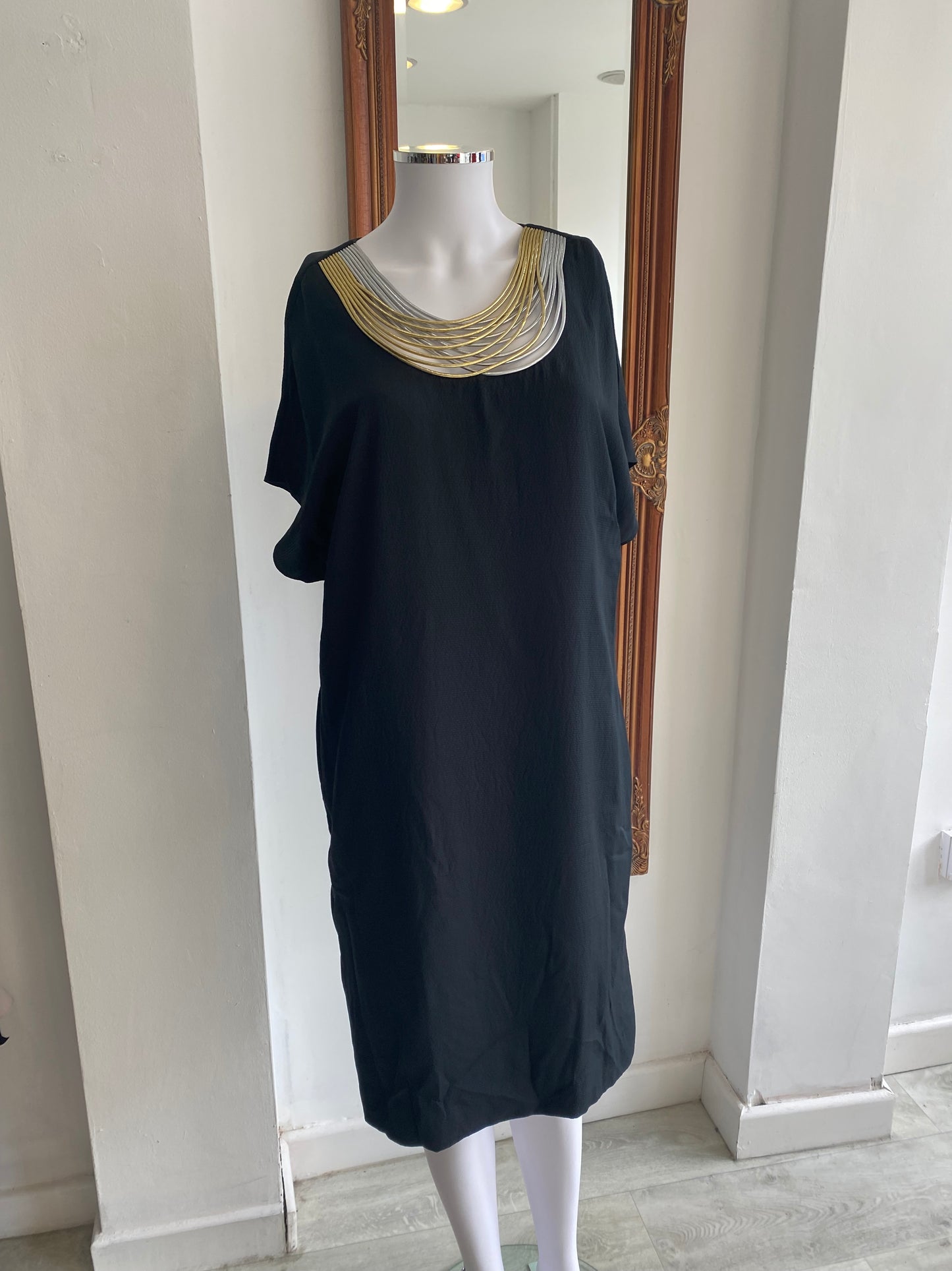 Philip Lim 3.1 Black Dress with Necklace Detail Size 14-16