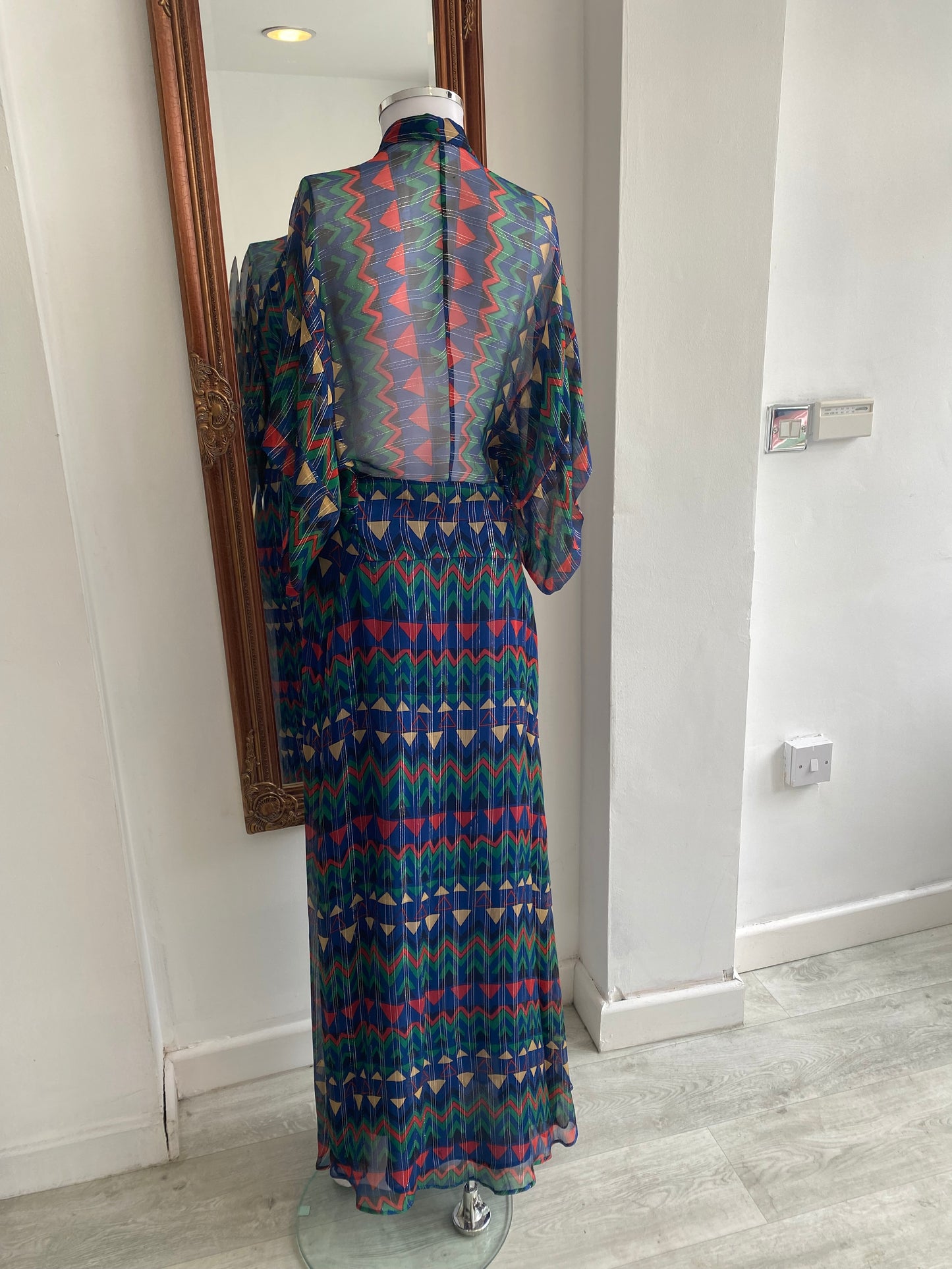 Issa Geometric Print Maxi Dress Size 12