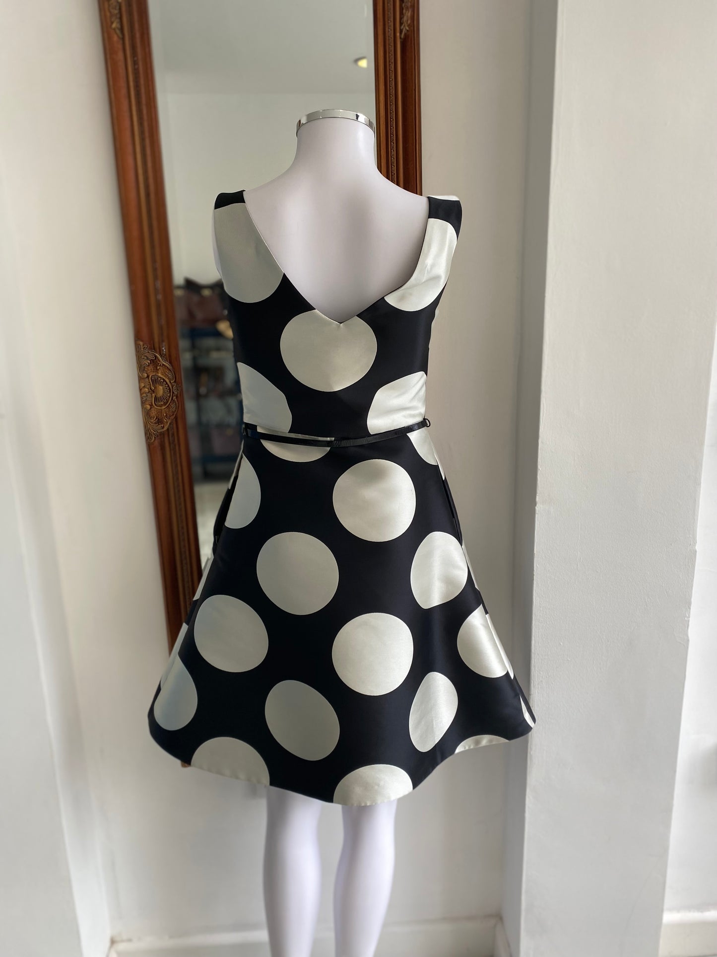 Coast Polka Dot Flared Dress Size 8