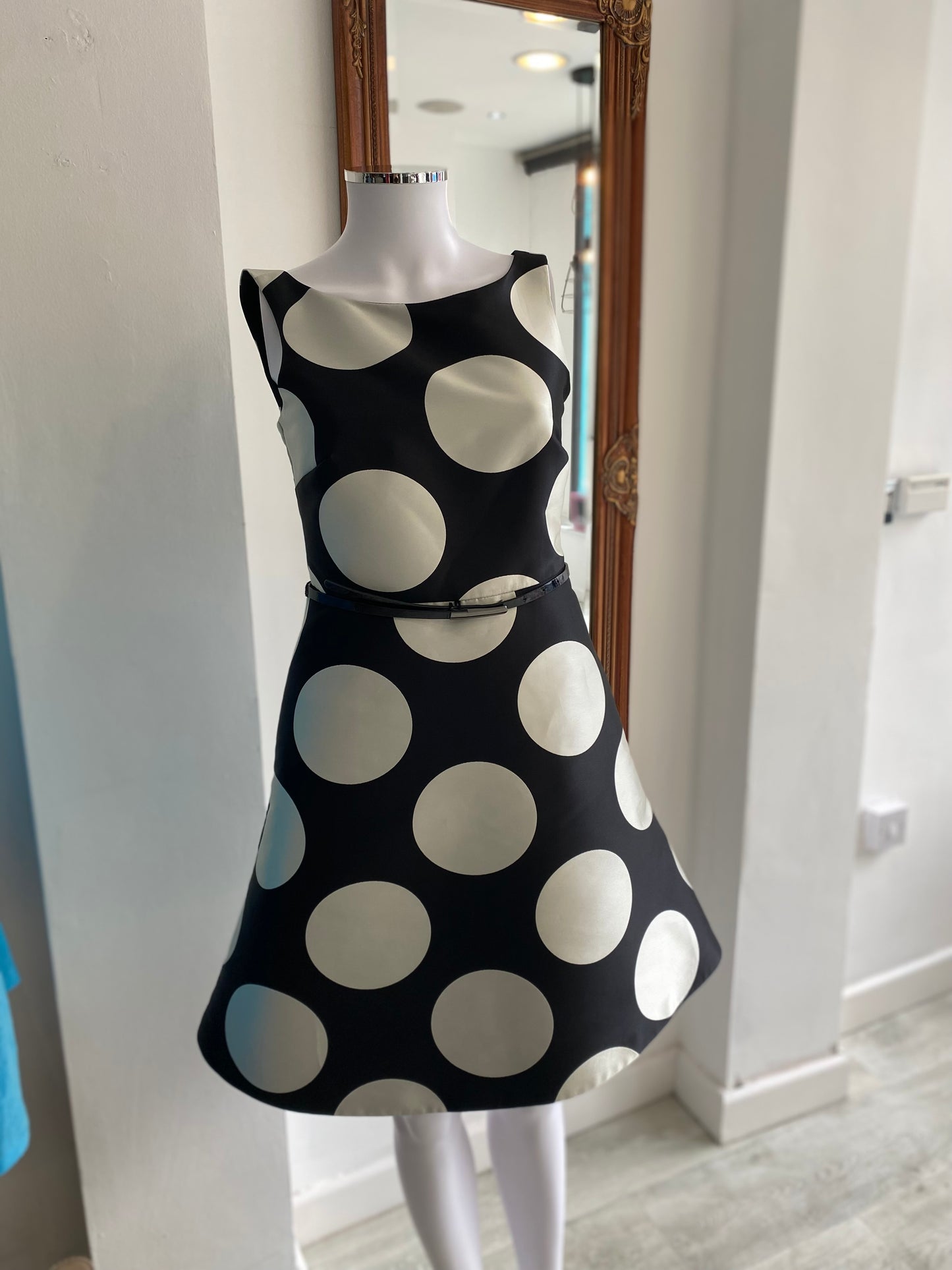Coast Polka Dot Flared Dress Size 8