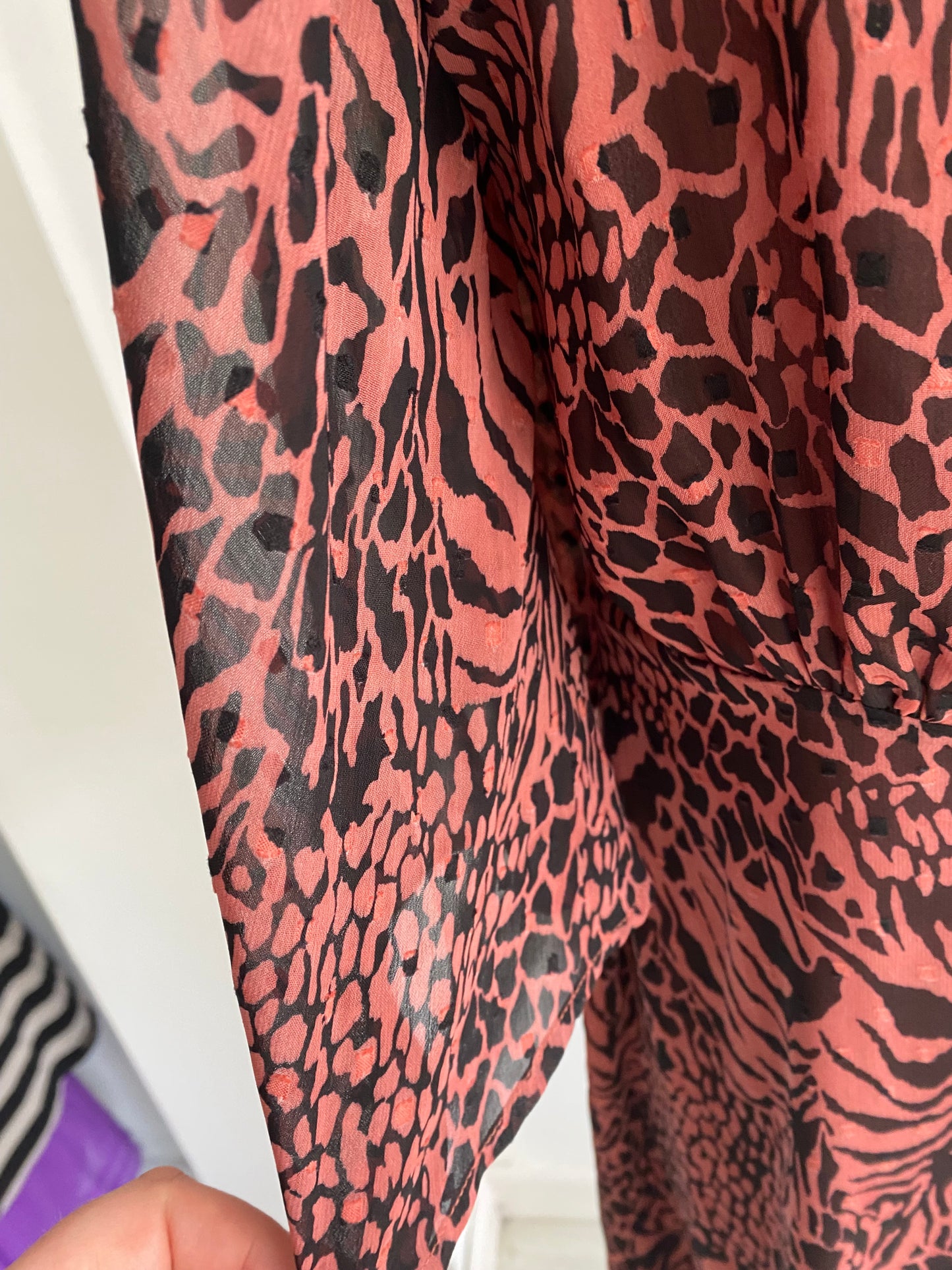 Whistles Brown Animal Print Maxi Dress Size 14