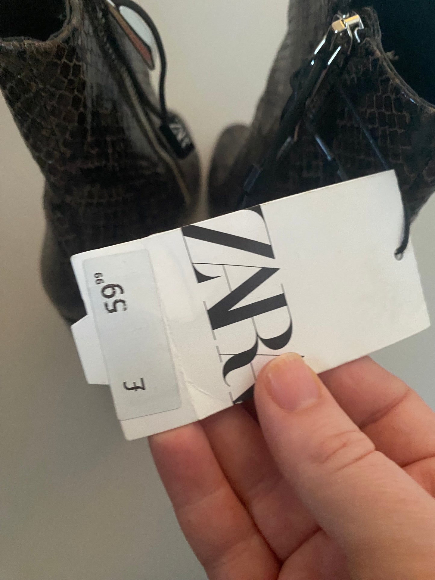 Zara snake ankle boots new size 3