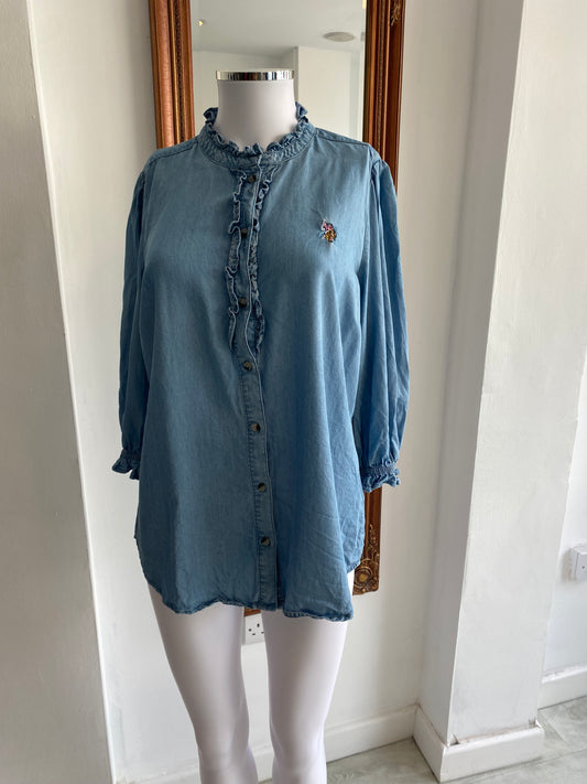 US Polo Assn Blue Shirt Size 12