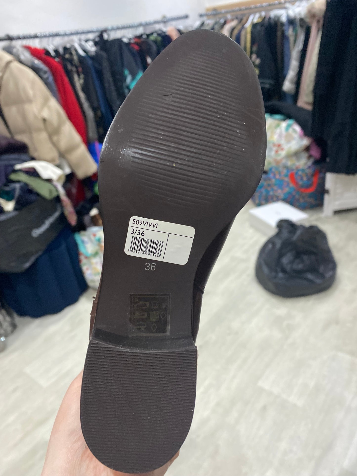 Dune Dark Brown Knee High Leather Vivvi Boots Size 3