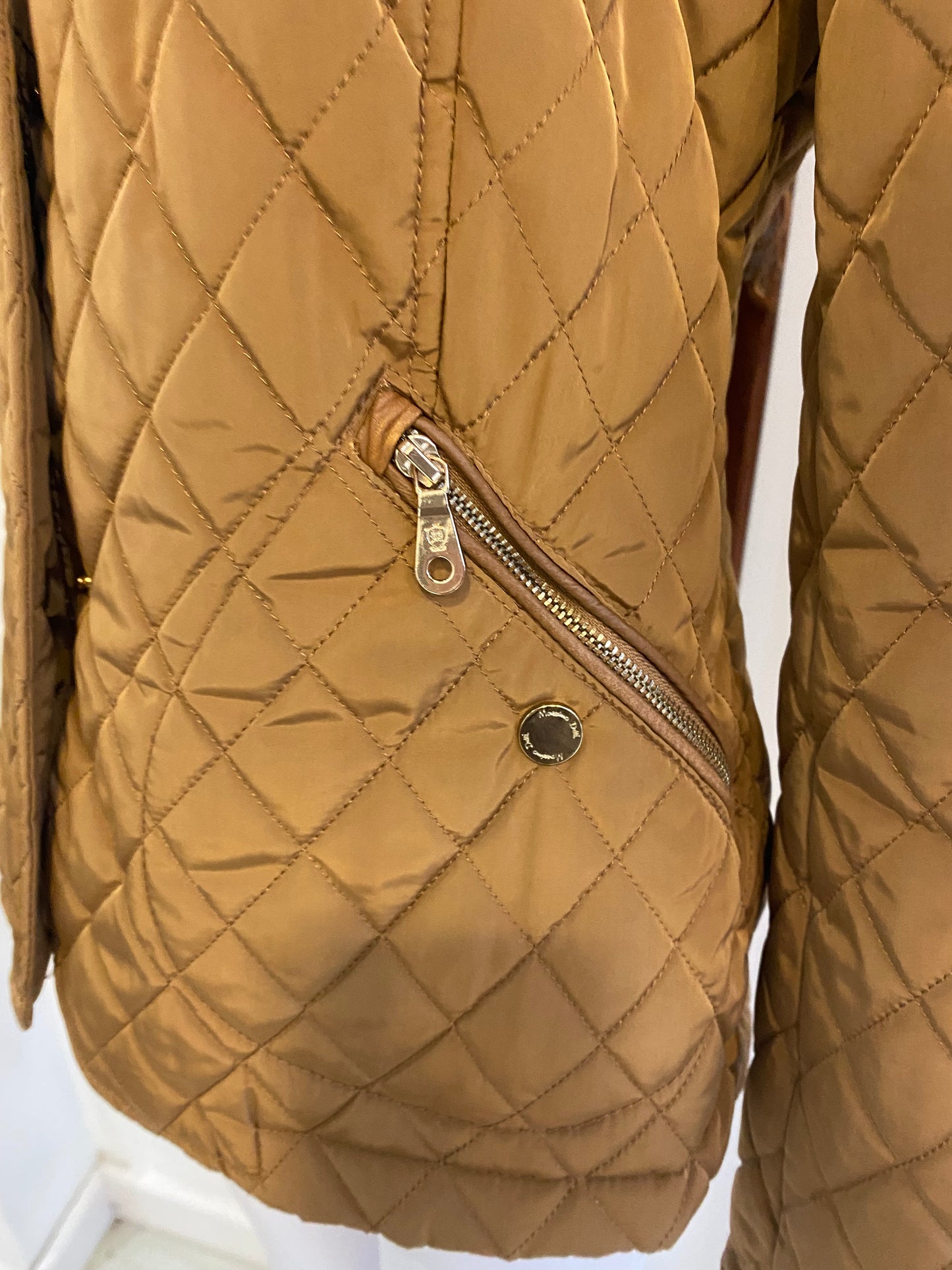Massimo Dutti Gold Quilted Coat Size 6-8