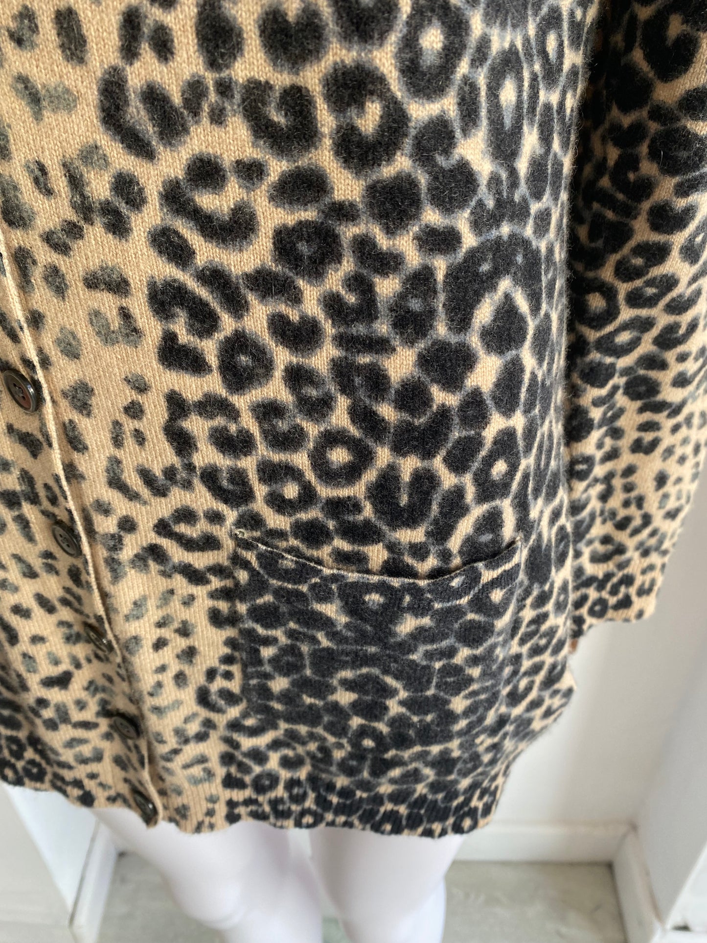 Marks and Spencer 100% cashmere leopard print cardigan size 8-10