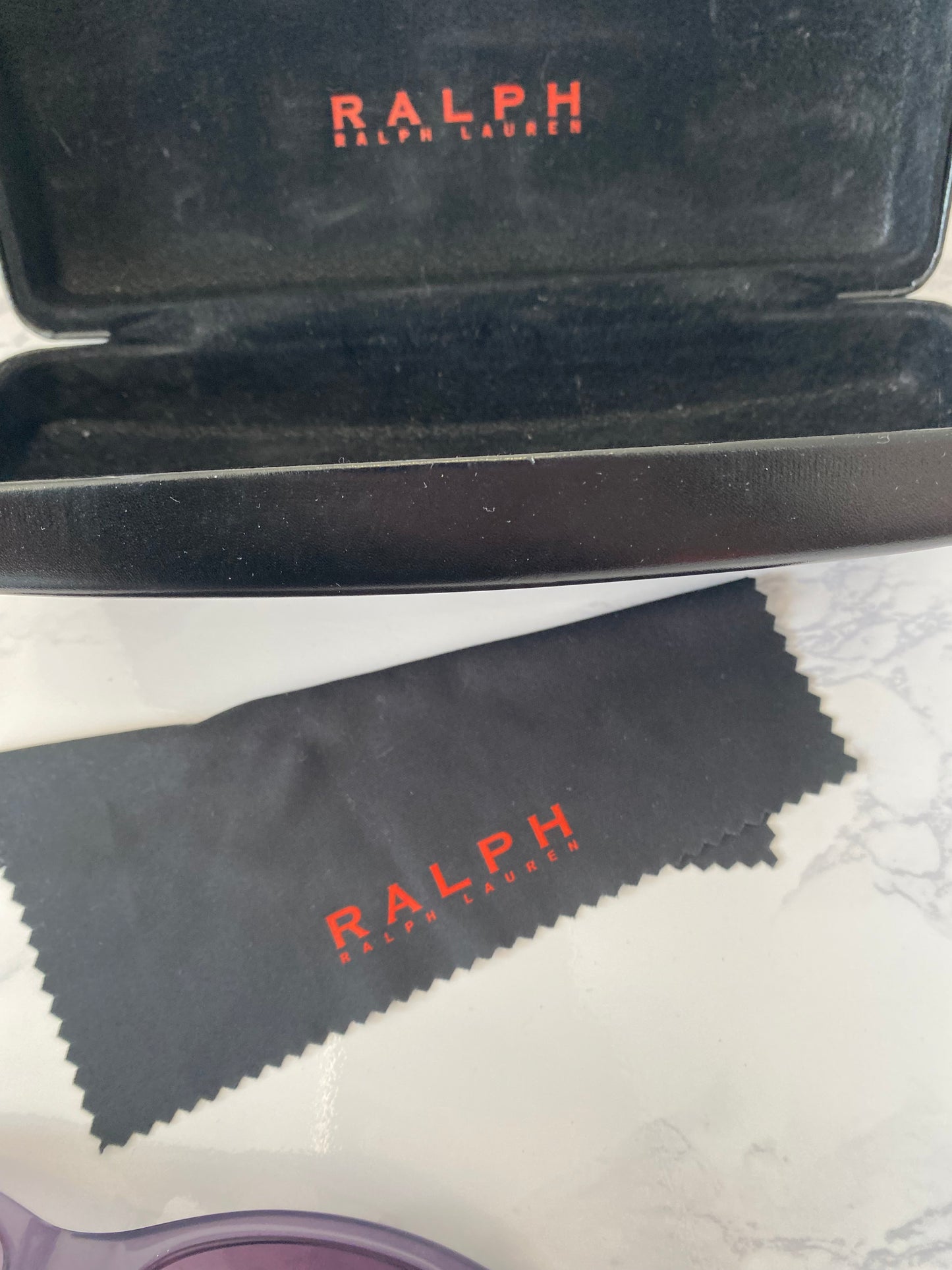 Ralph Lauren Purple Sunglasses with Tortoiseshell Print Arms