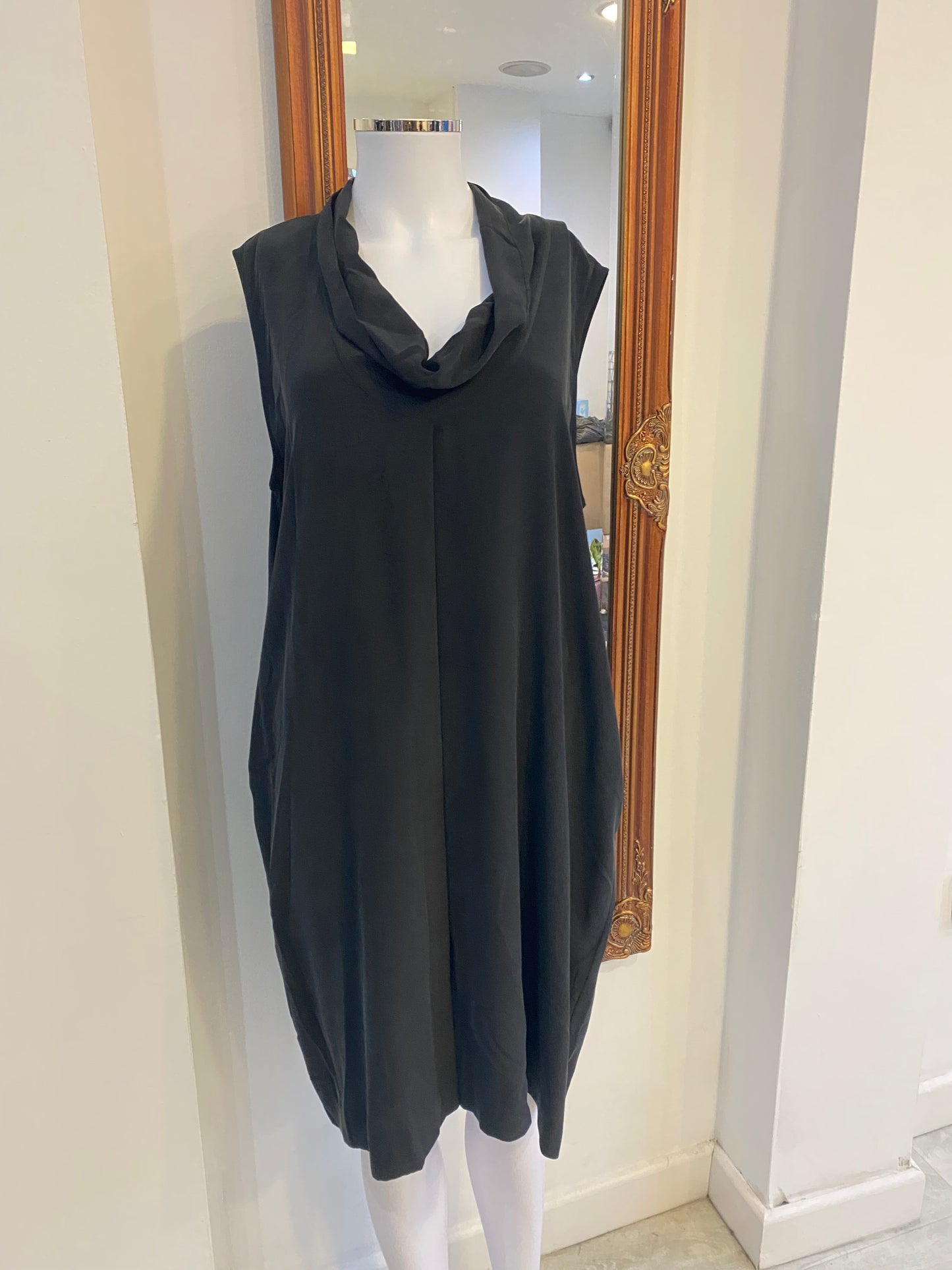 COS Black Cowl Neck Silk Dress Size 14-16
