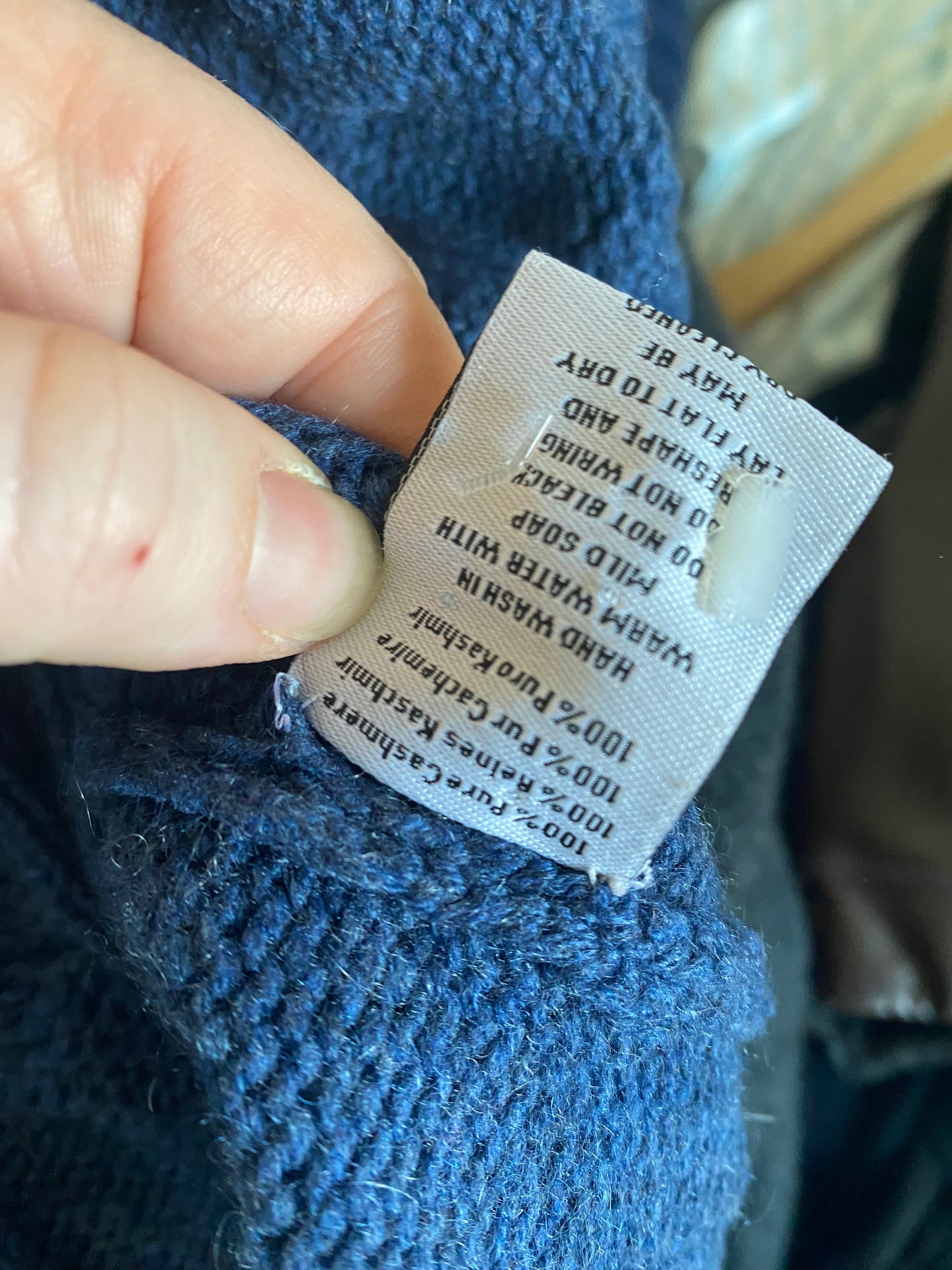 Charles Tyrwhitt 100% Pure Cashmere Blue Cable Knit Jumper Size XL