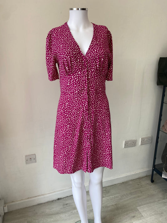 Nobody’s Child Pink Ditzy Floral Print Dress Size 8 New With Tags