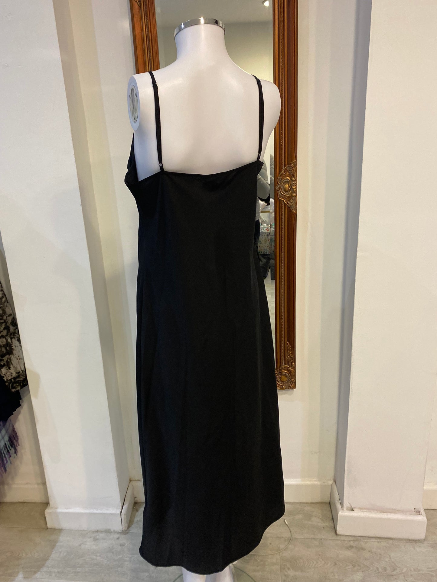 LK Bennett Velvet Detail Patterned Dress with Slip Dress Size 16