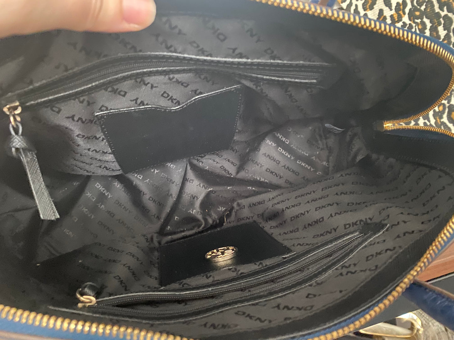 DKNY blue leather handbag