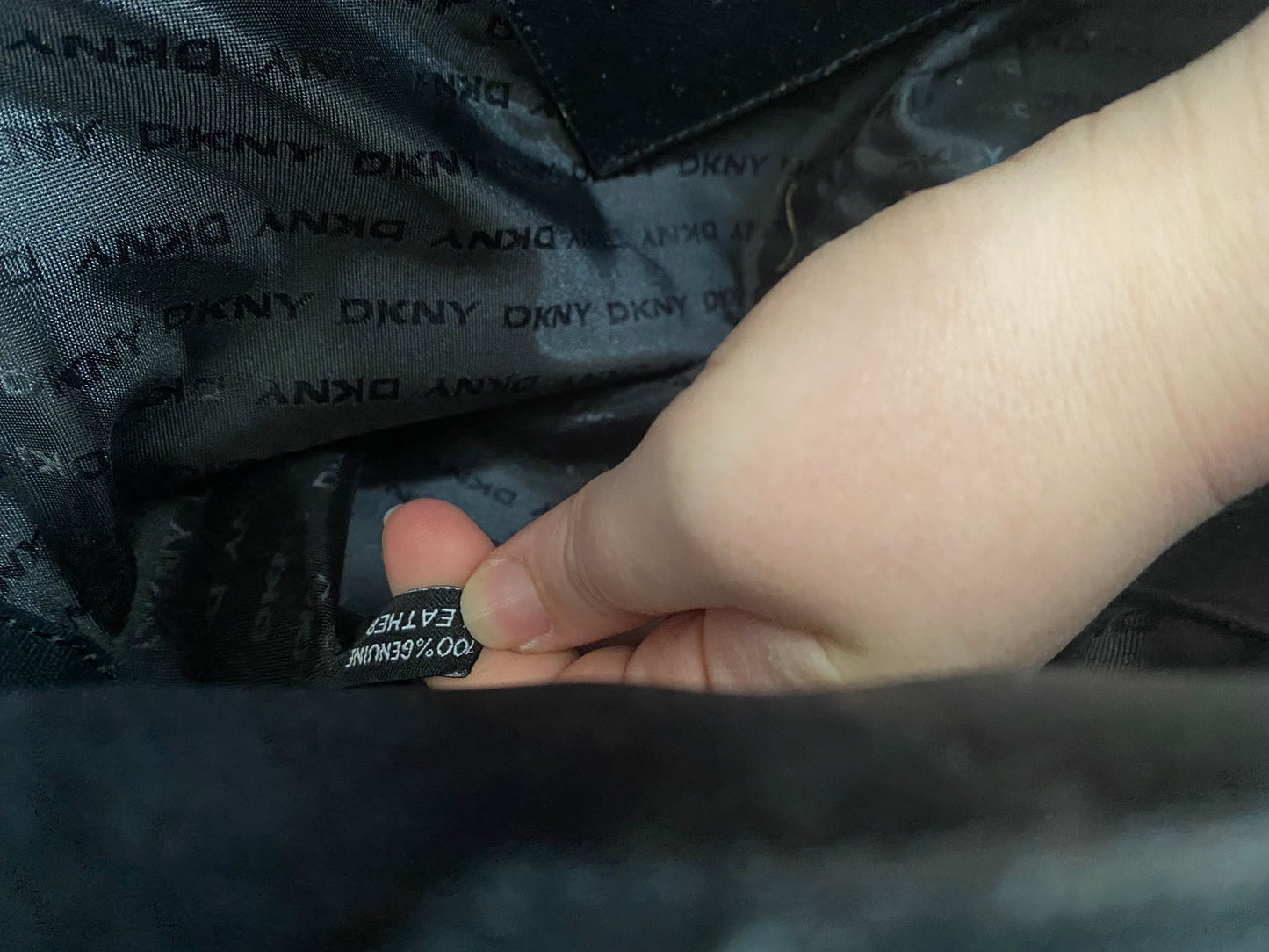 DKNY blue leather handbag