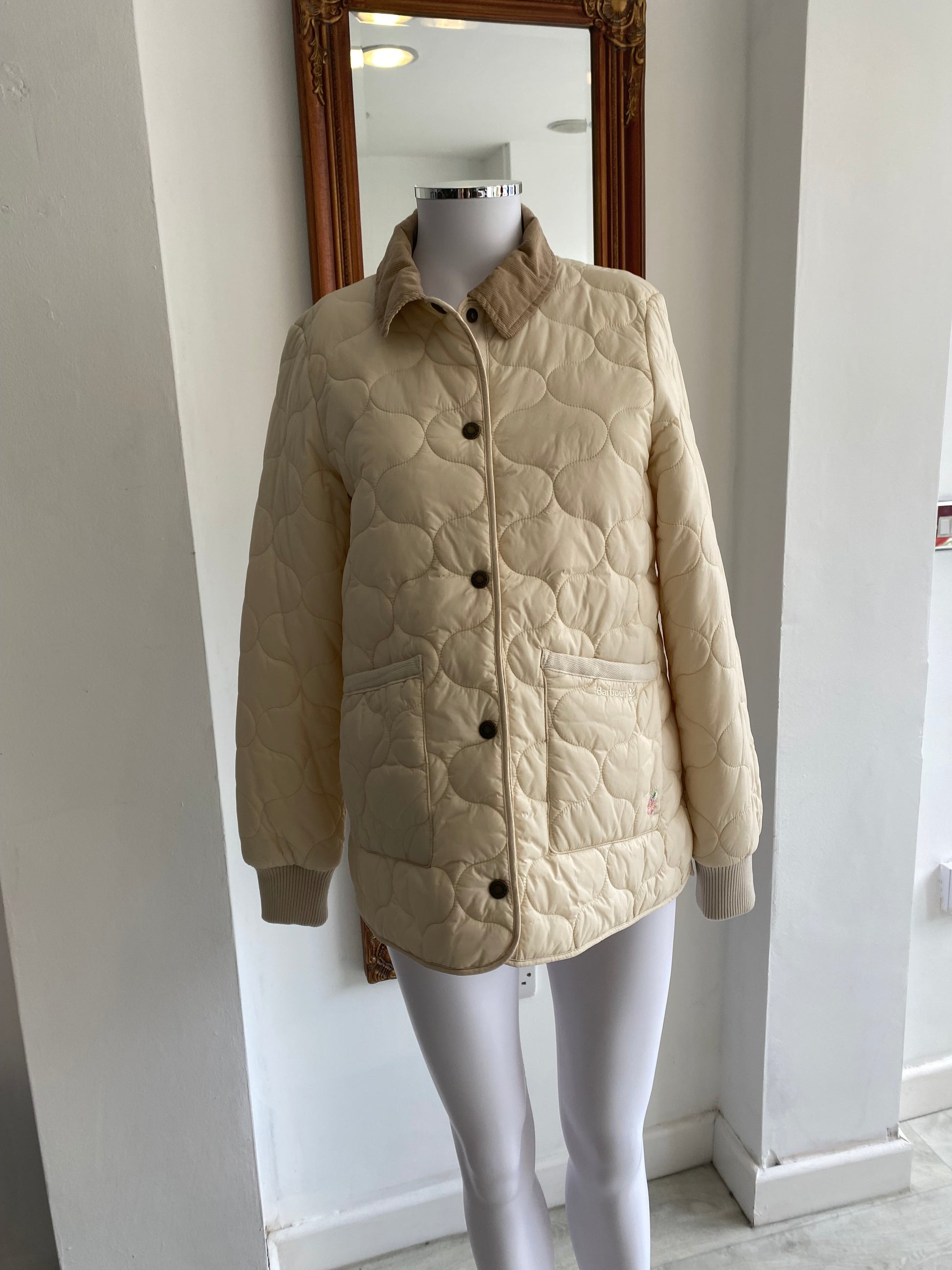 Barbour X National Trust Cream Padded Coat Size 12 – Follow The