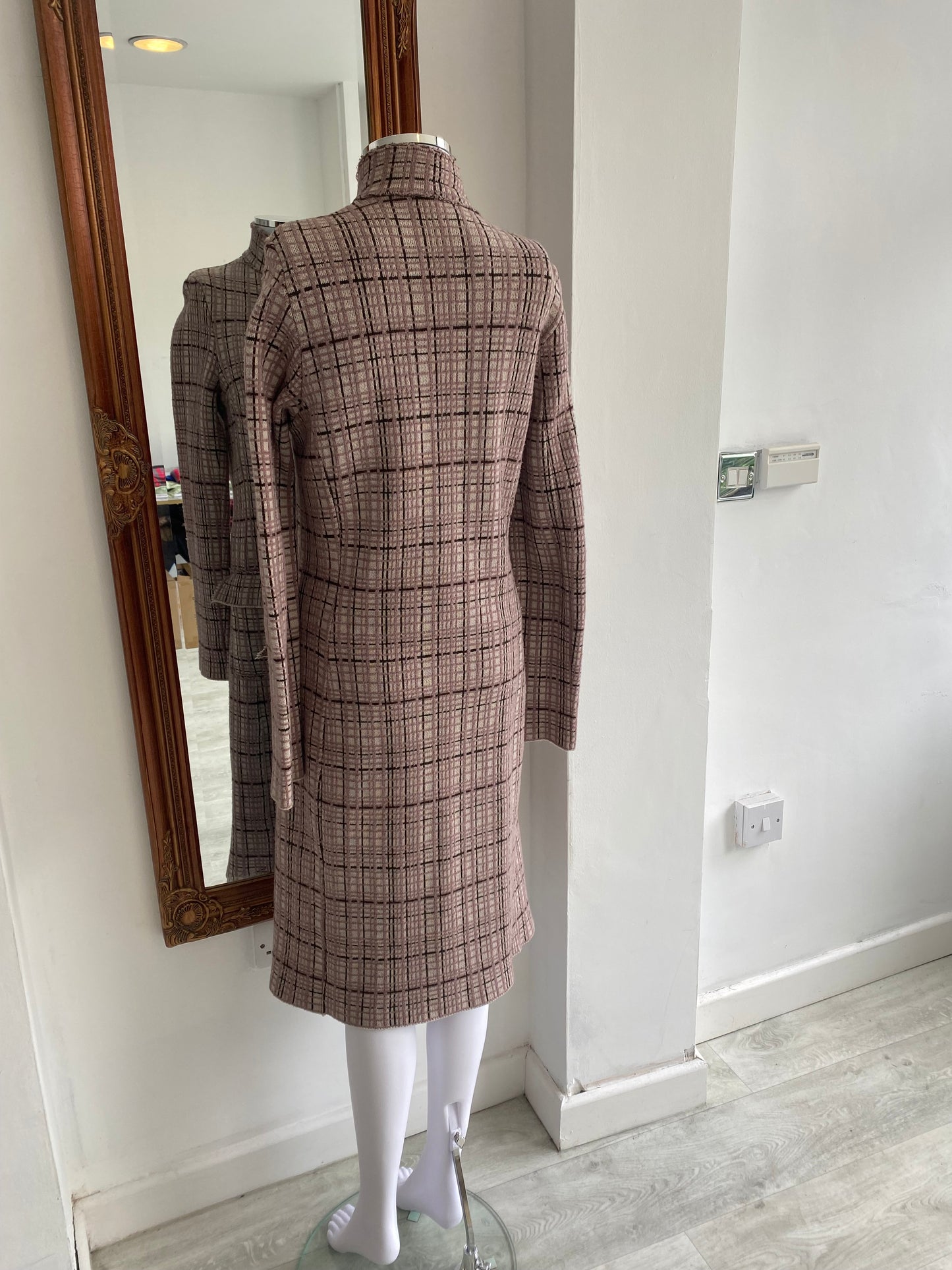 Appartamento 50 Pink Checked Wool Coat Size 8-10