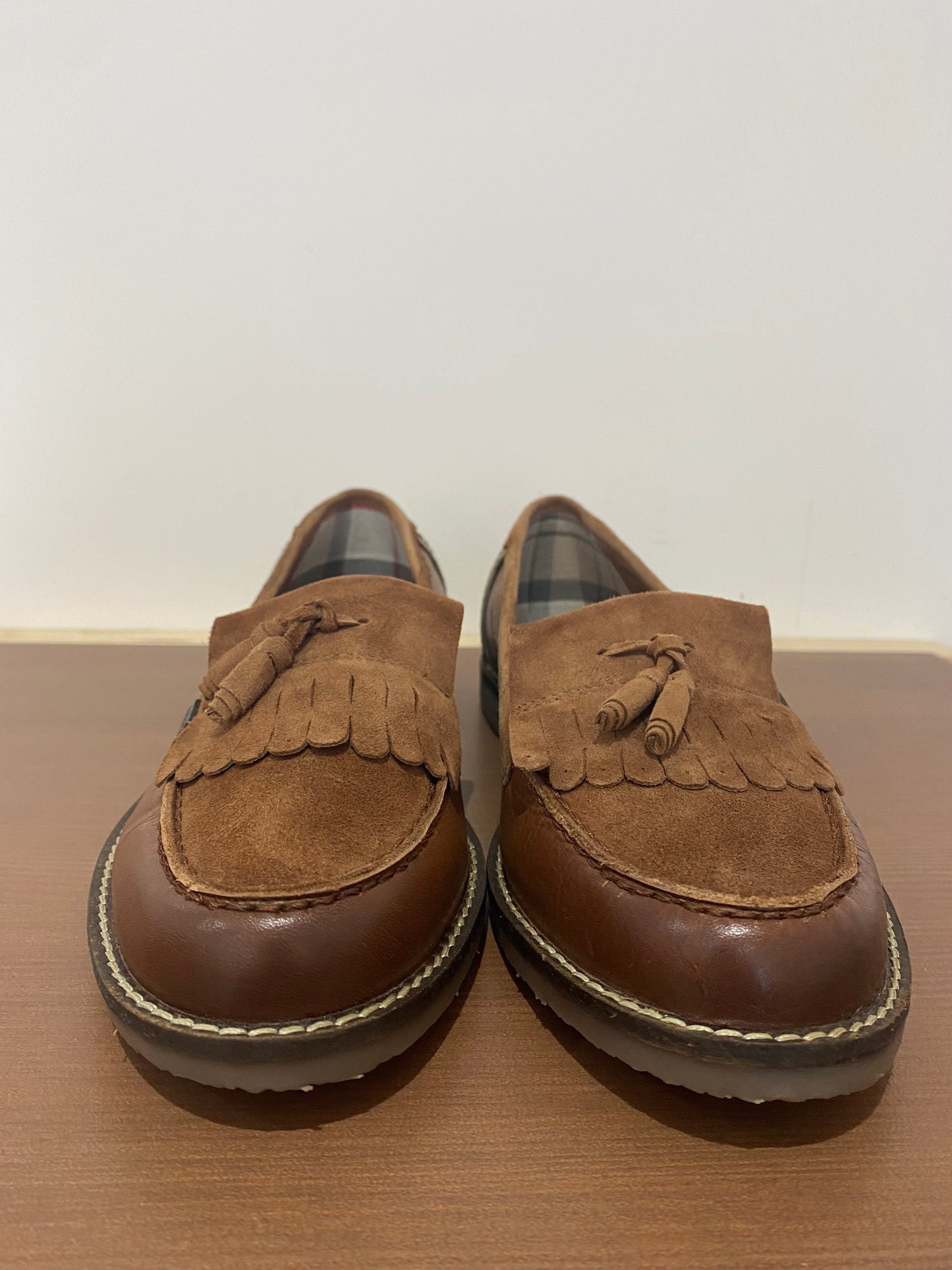 Barbour Brown Leather and Suede Naomi Loafers Brand New Size 8