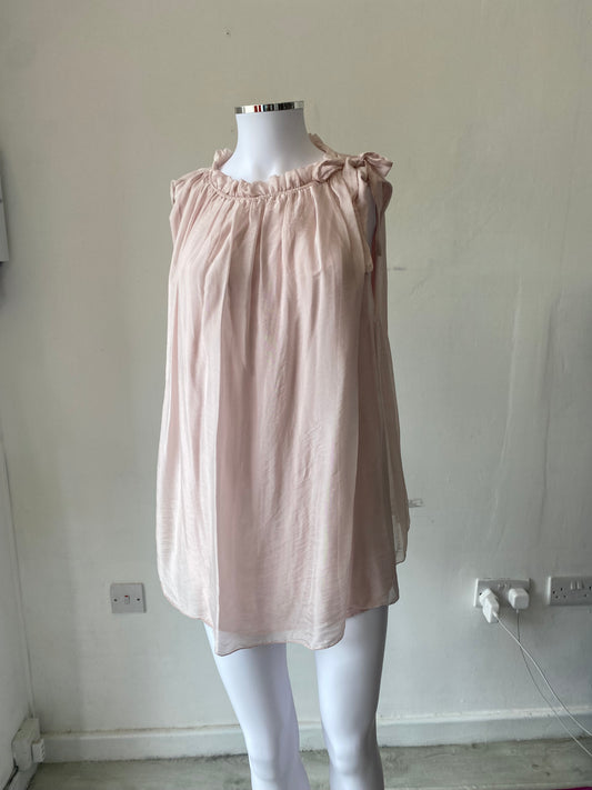 Diverse Blush Pink Silk Top Size 12