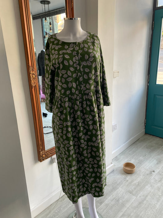 Seasalt Green Leaf Print Dress Size 12