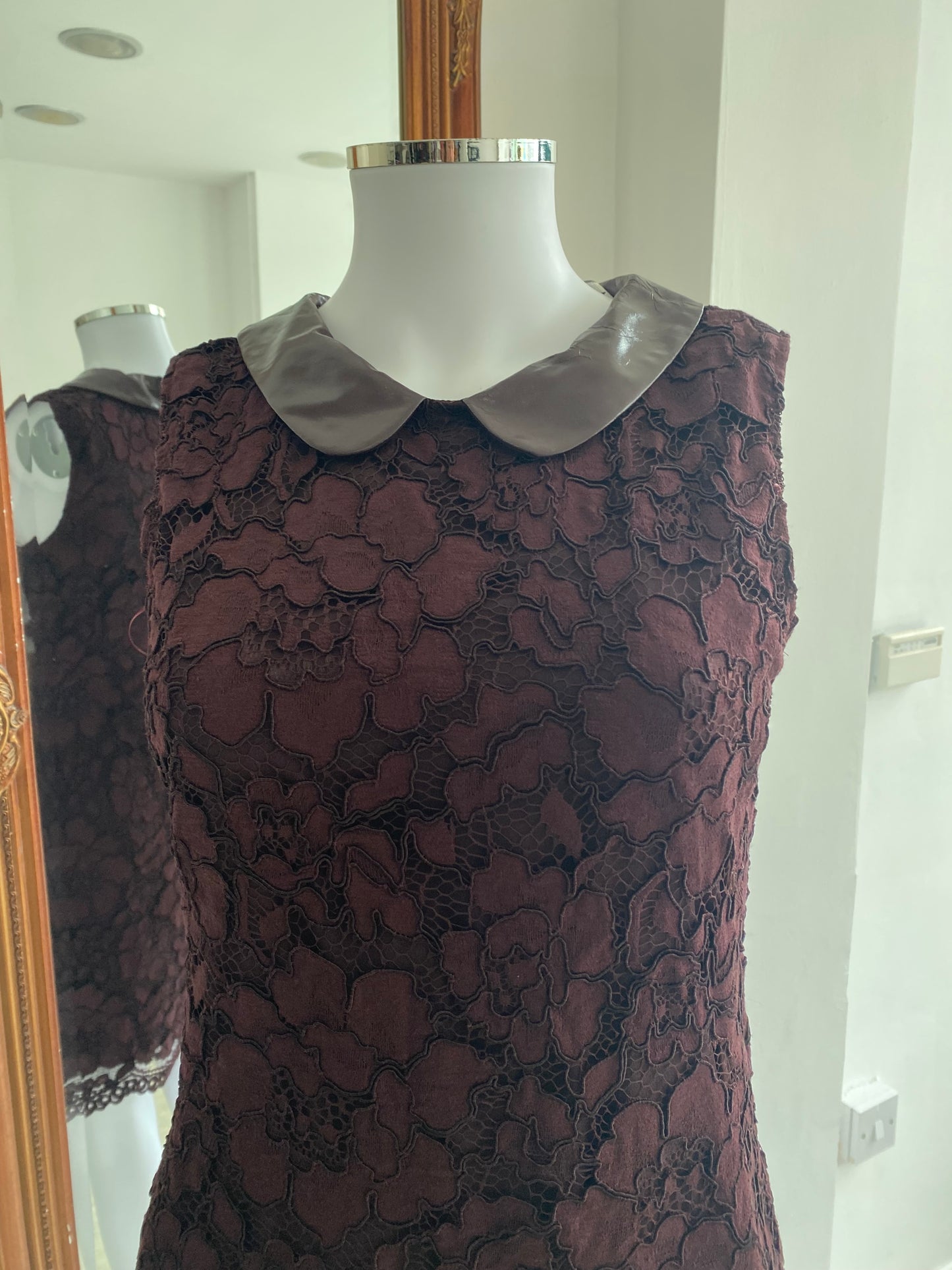 Twin Set burgundy lace dress size 8-10