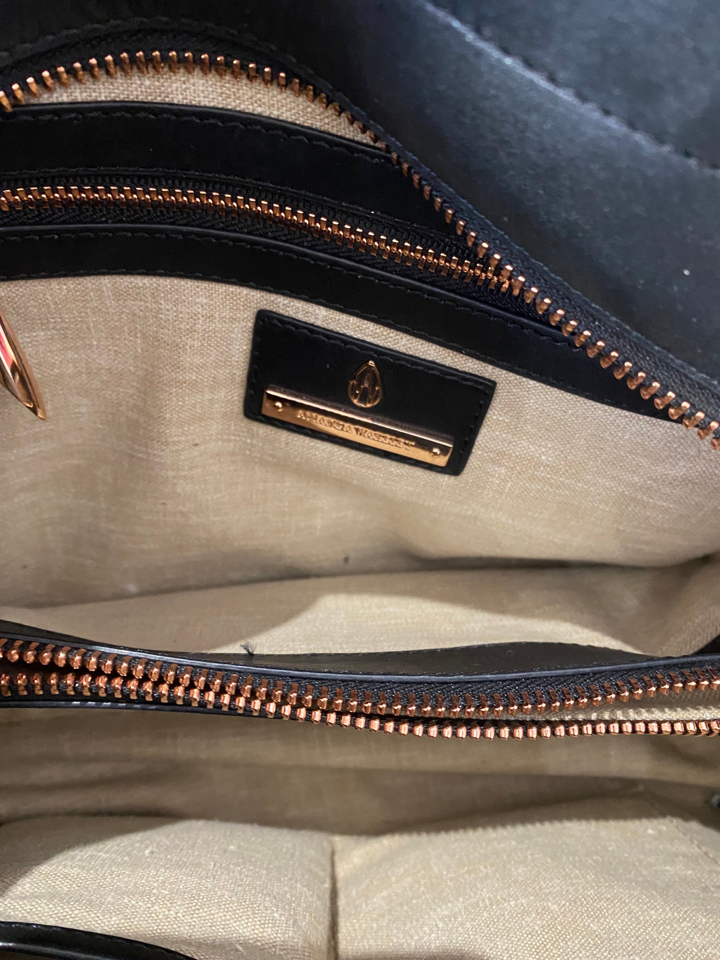 Amanda Wakeley cream croc leather handbag