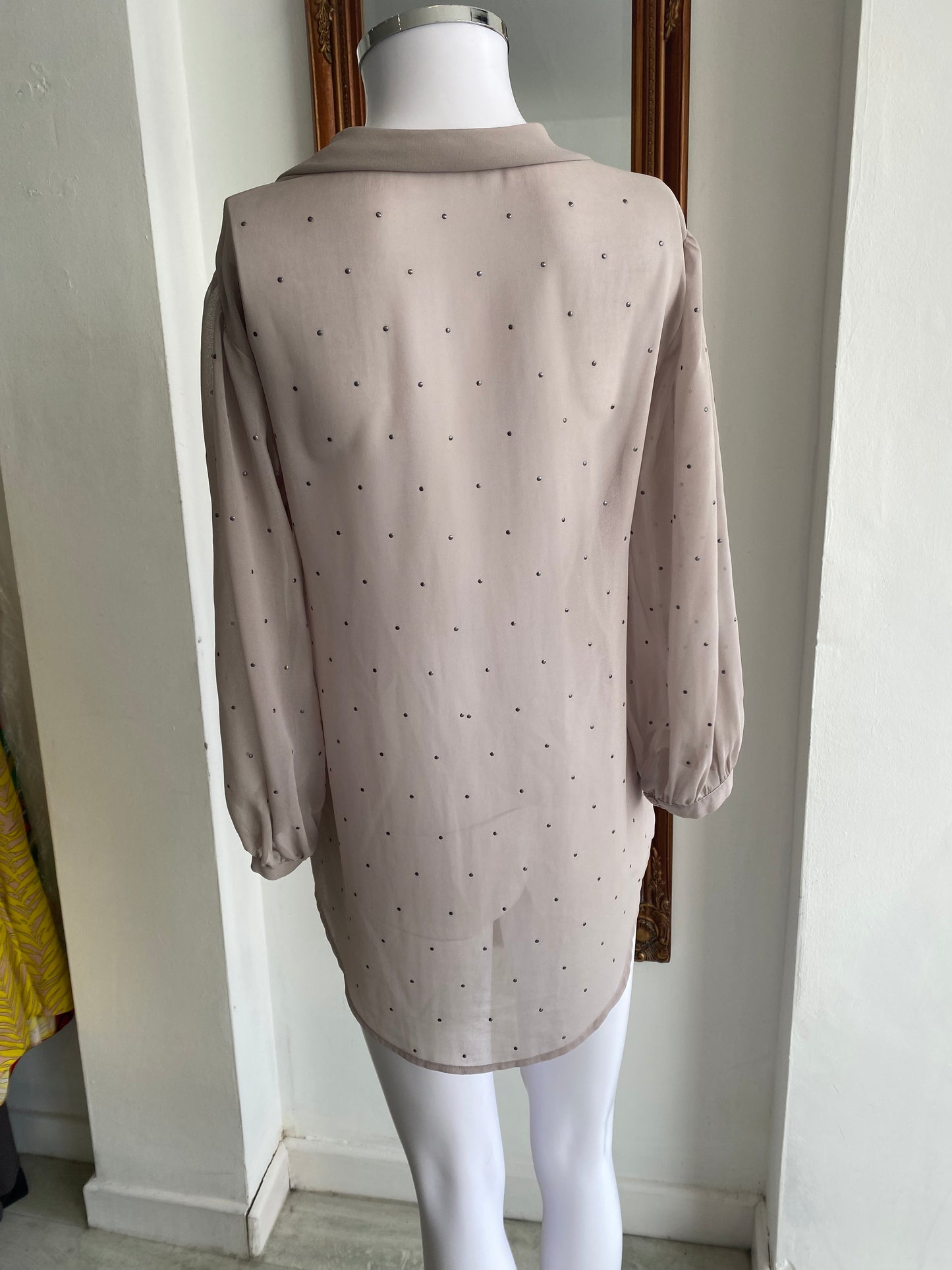 Sheer top with beading size 8-10