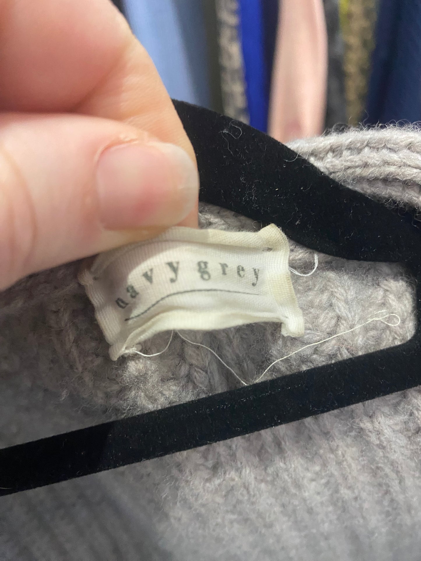 Navygrey Grey Cardigan 100% Wool