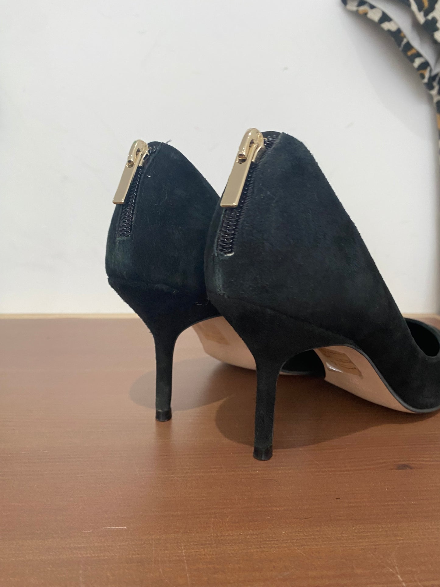 Moda in Pelle black suede heels with zips size 4
