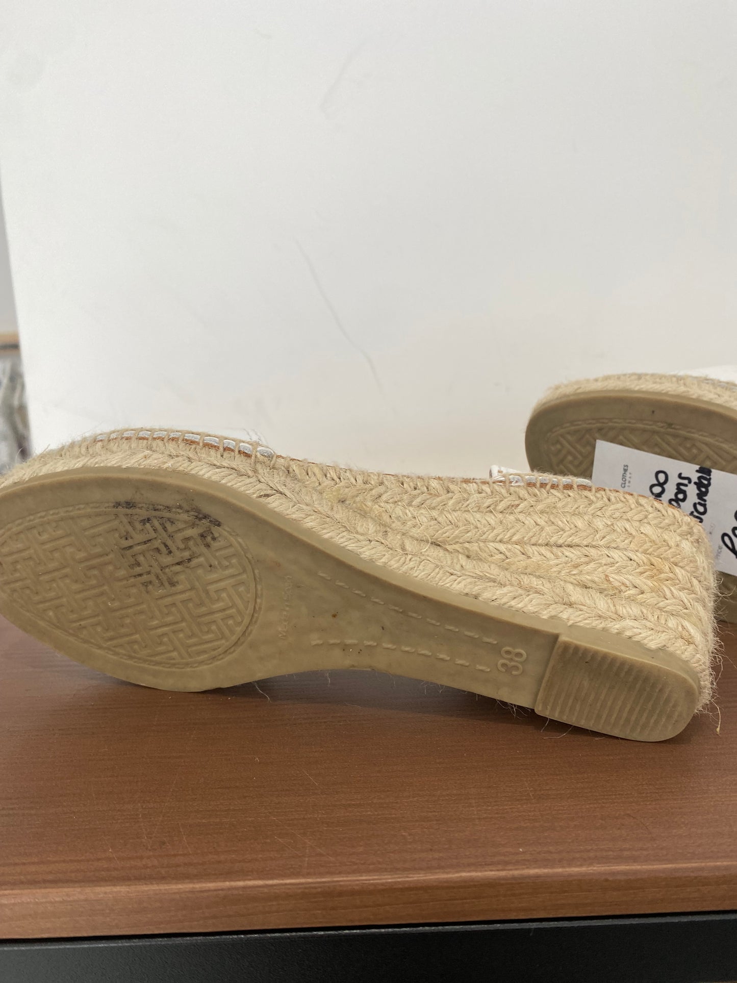 Toni Pons White Leather Wedge Sandals Size 5